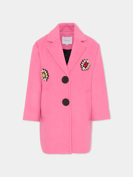 Cappotto rosa per bambina con pietre,Marc Jacobs,W60565 490