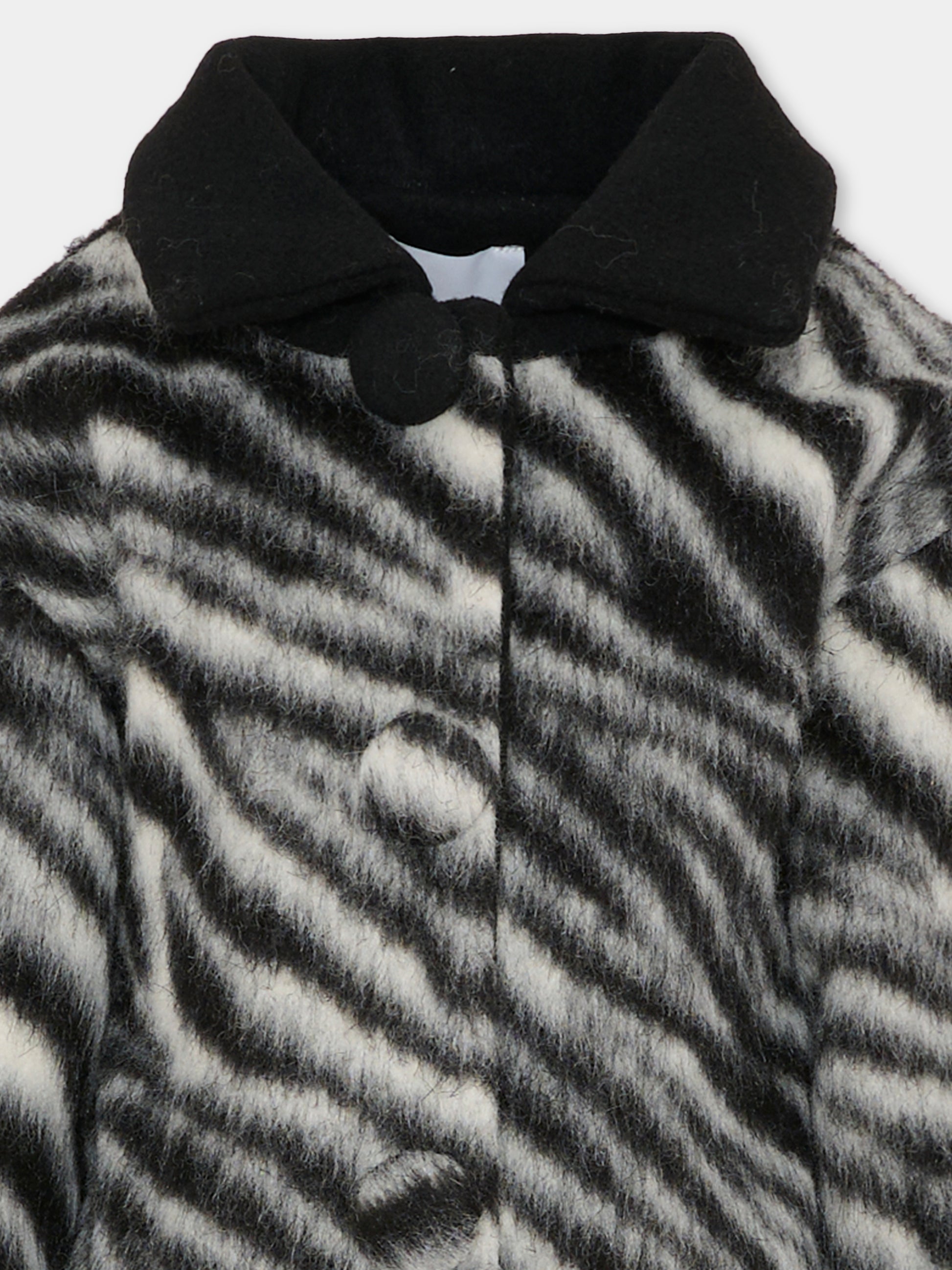 Cappotto nero per bambina con logo,Marc Jacobs,W60566 09B