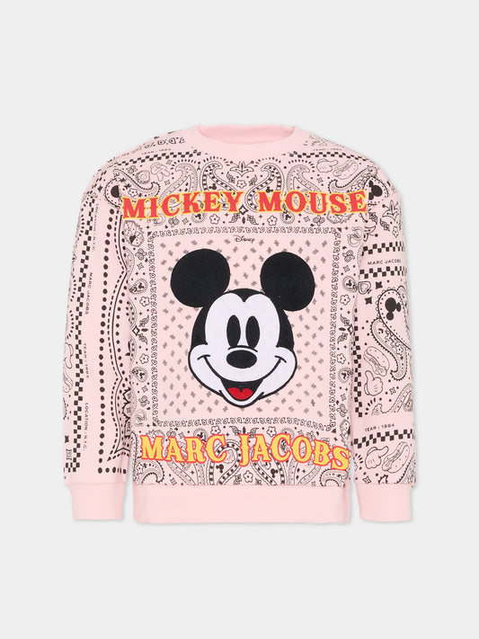 Felpa rosa per bambina con Topolino,Marc Jacobs,W60575 475