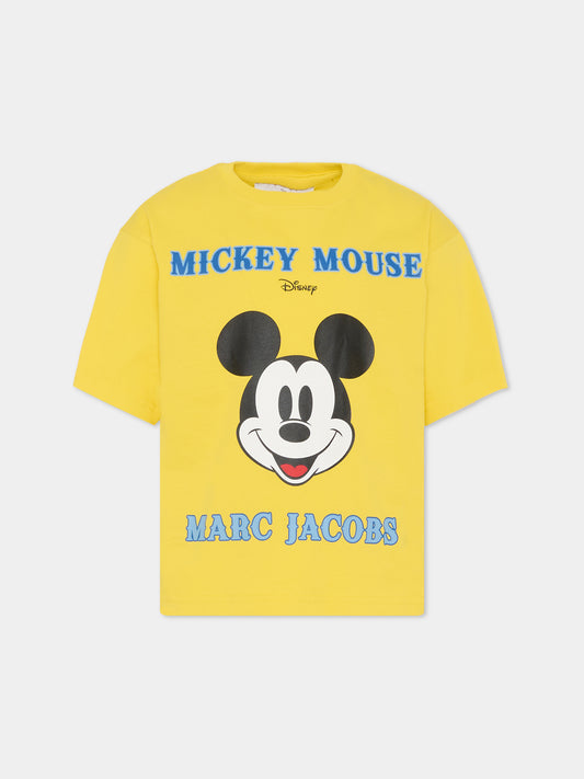 T-shirt gialla per bambini con Topolino,Marc Jacobs,W60588 526