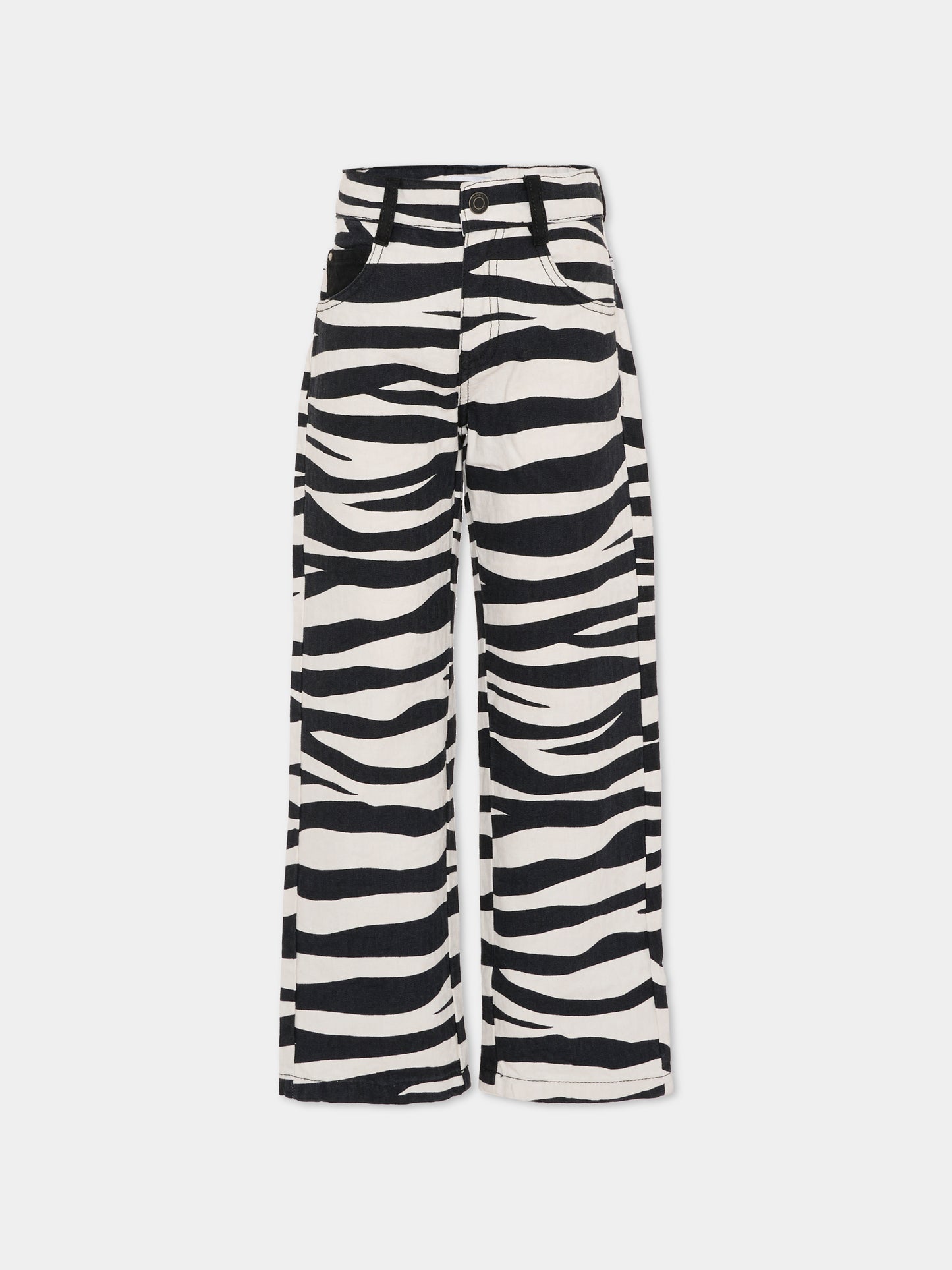 Pantaloni neri per bambina con stampa zebrata,Marc Jacobs,W60591 09B