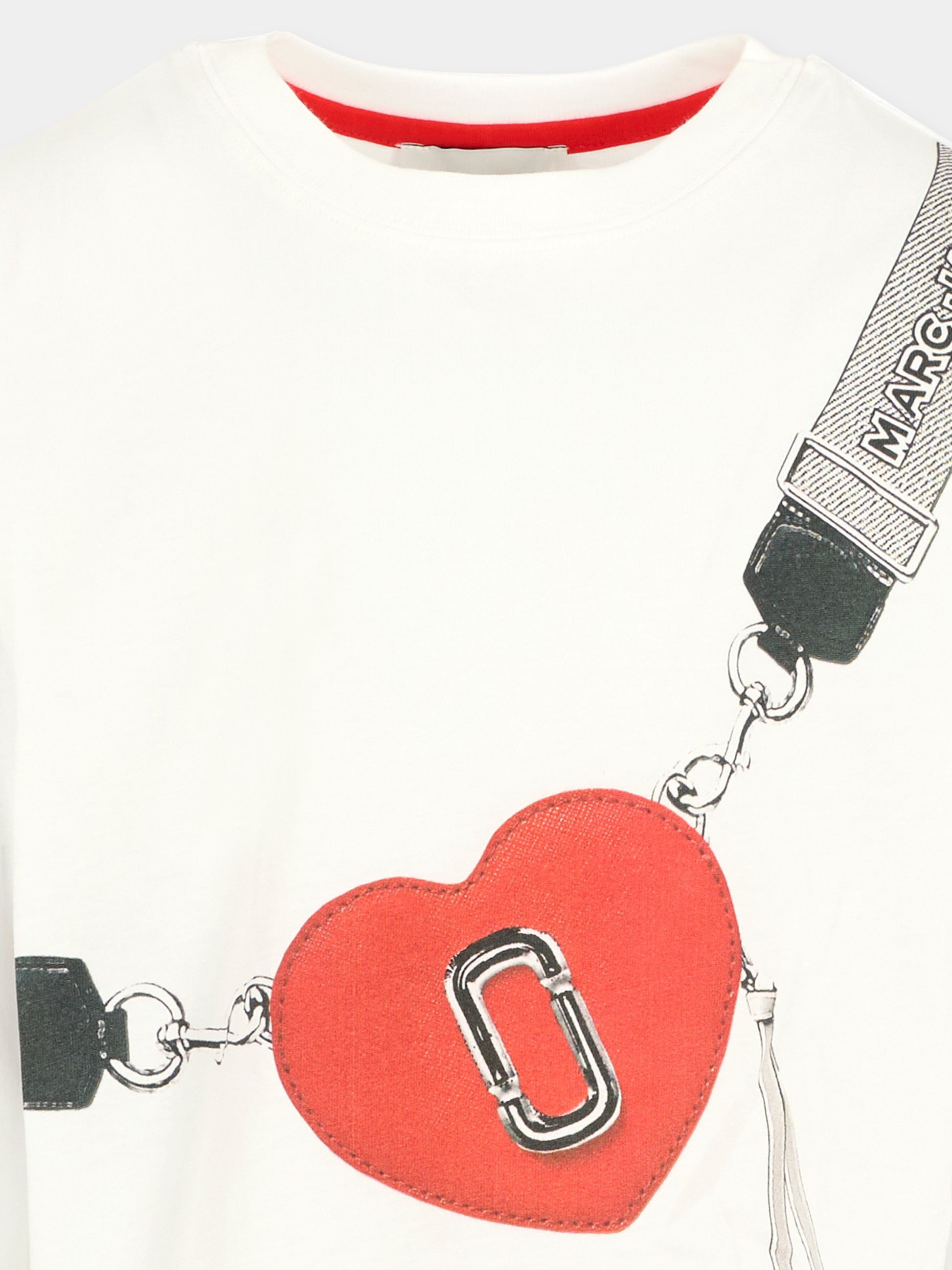 T-shirt bianca per bambina con cuore,Marc Jacobs,W60611 10P