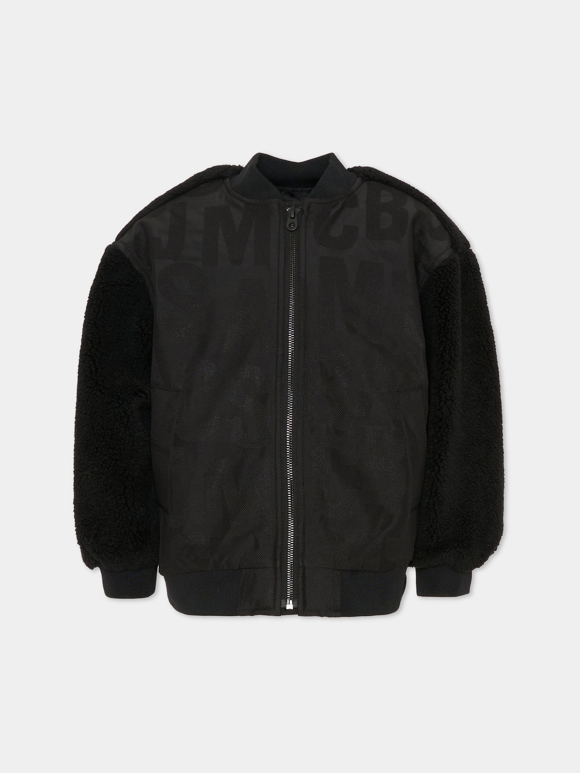 Bomber nero per bambino con logo,Marc Jacobs,W60621 09B