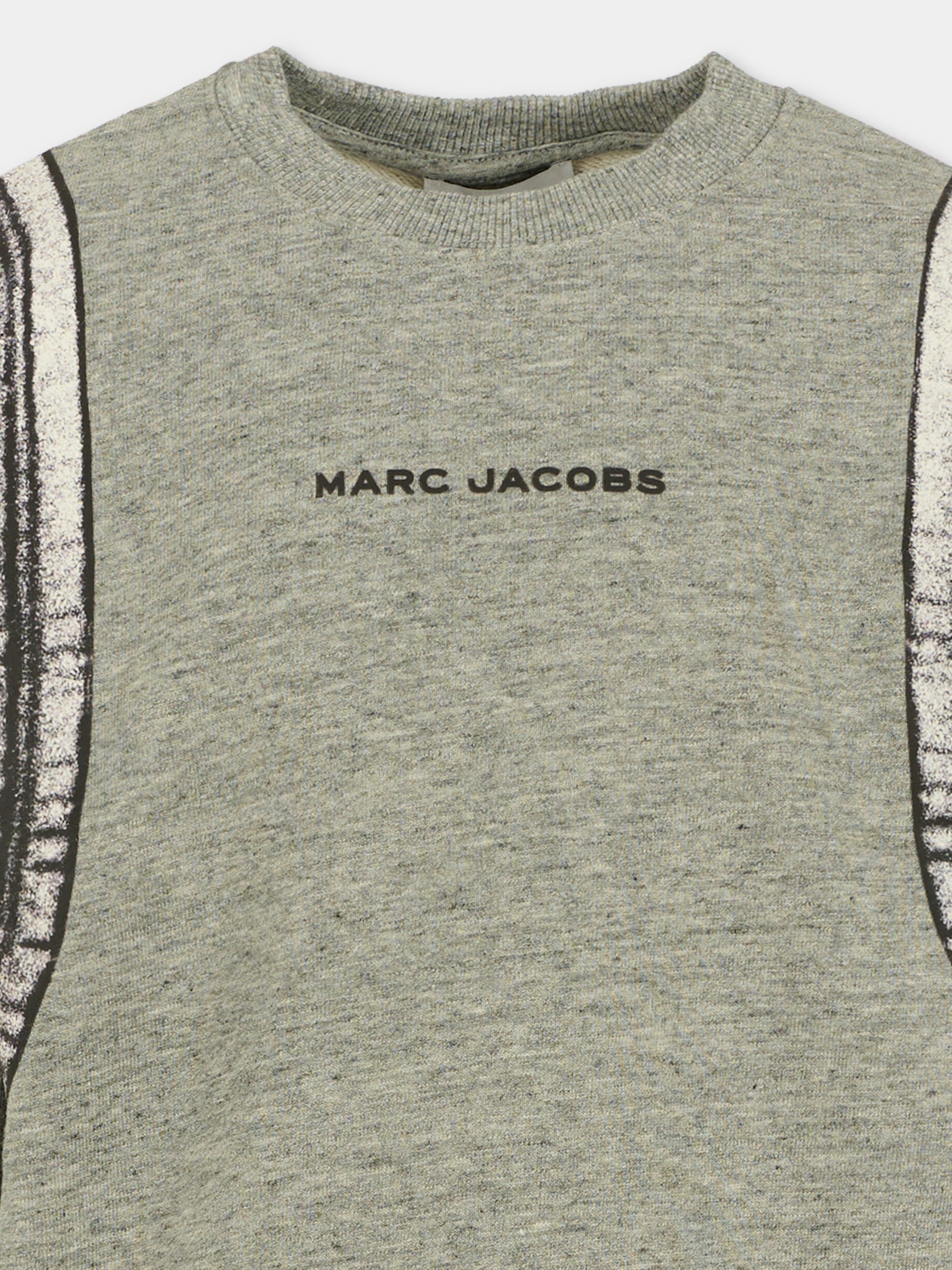 Felpa grigia per bambino con logo e stampa zaino,Marc Jacobs,W60623 A35