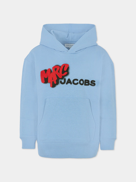 Felpa azzurra per bambino con logo,Marc Jacobs,W60631 822