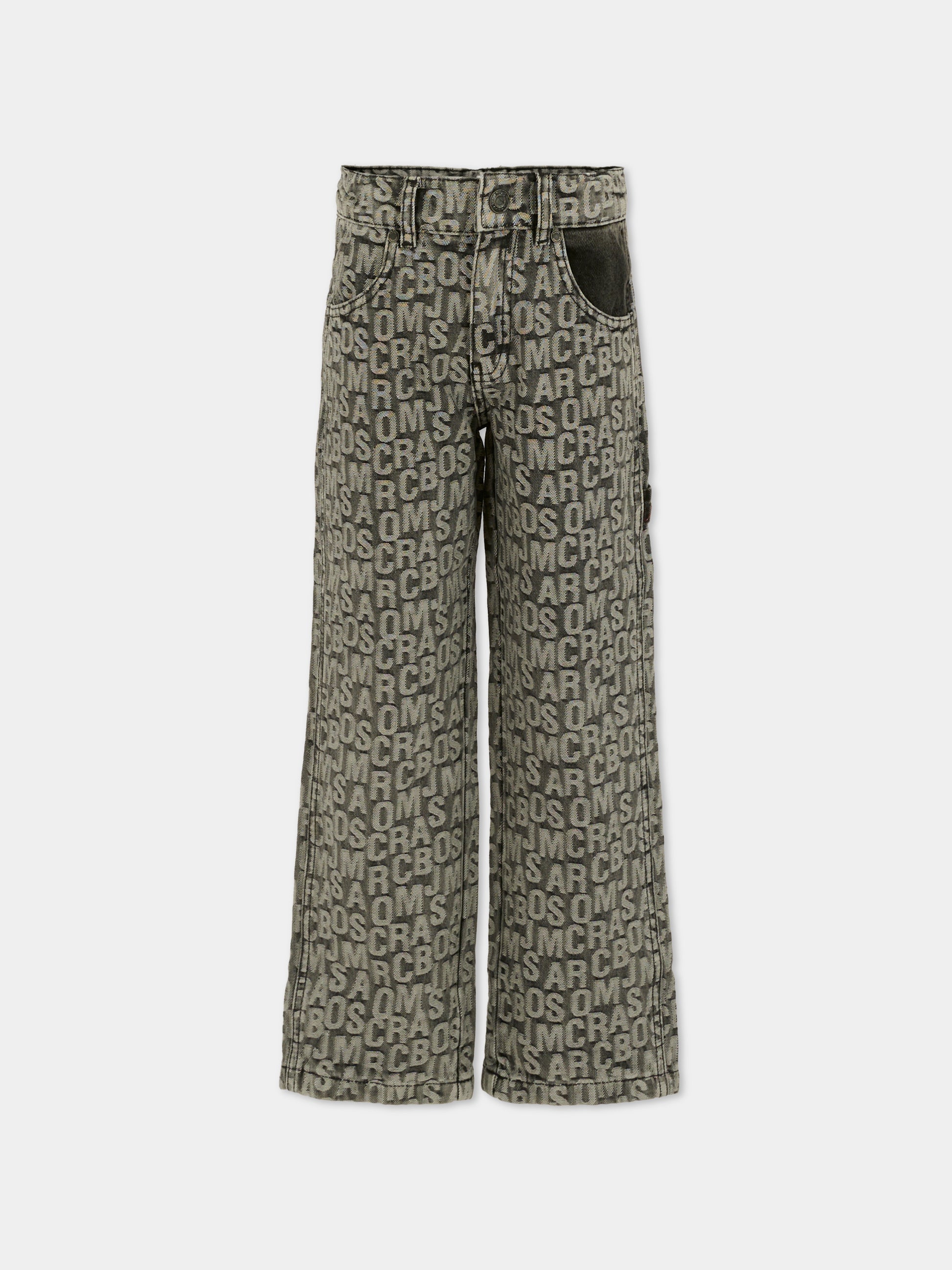 Jeans grigi per bambino con logo all over,Marc Jacobs,W60648 09B