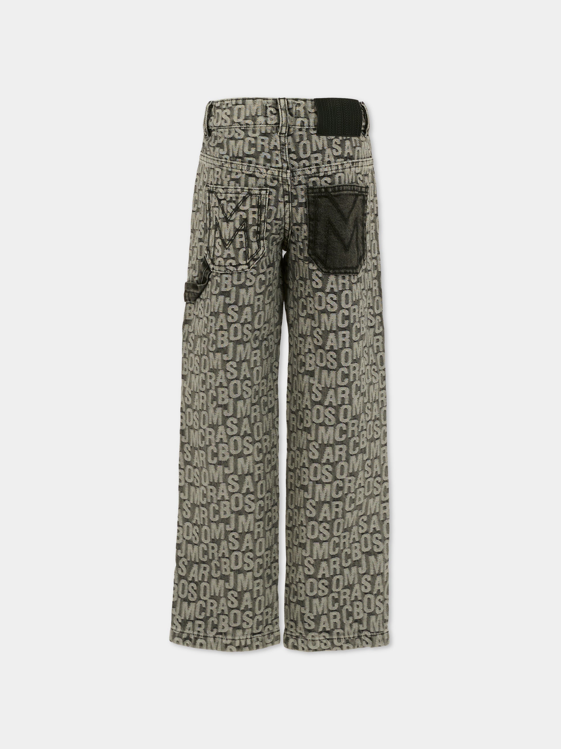 Jeans grigi per bambino con logo all over,Marc Jacobs,W60648 09B