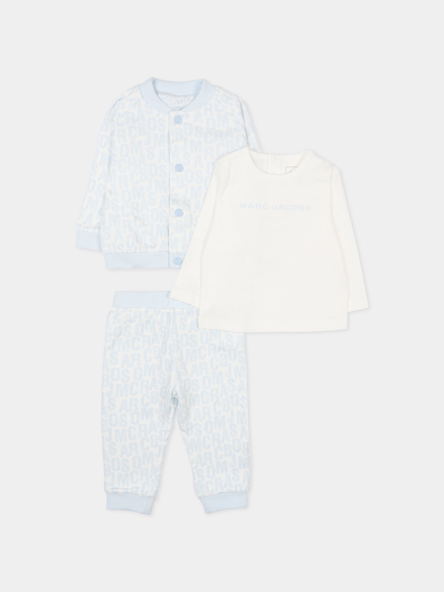 Completo reversibile celeste per neonato con logo,Marc Jacobs,W60660 791