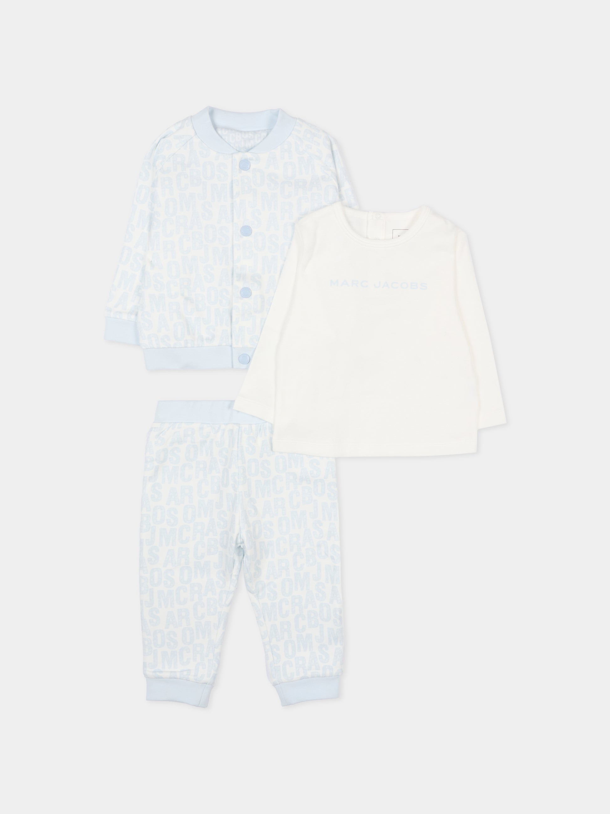 Completo reversibile celeste per neonato con logo,Marc Jacobs,W60660 791