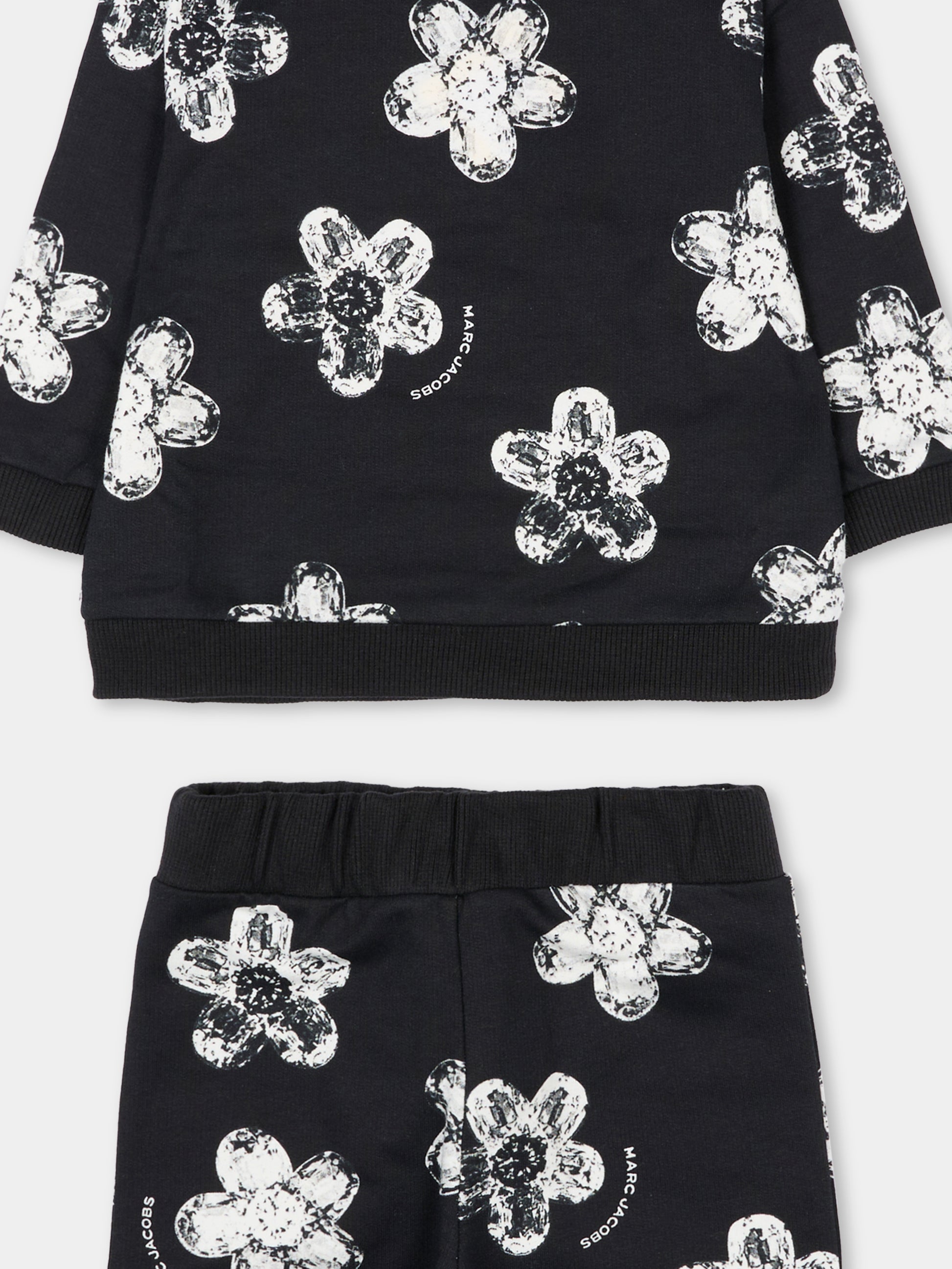 Completo nero per neonata con fiori,Marc Jacobs,W60661 09B