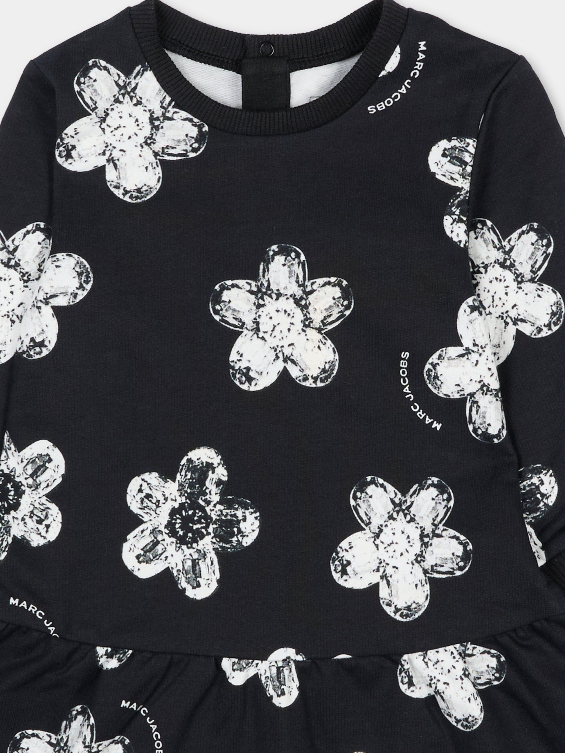 Vestito nero per neonata con fiori,Marc Jacobs,W60665 09B
