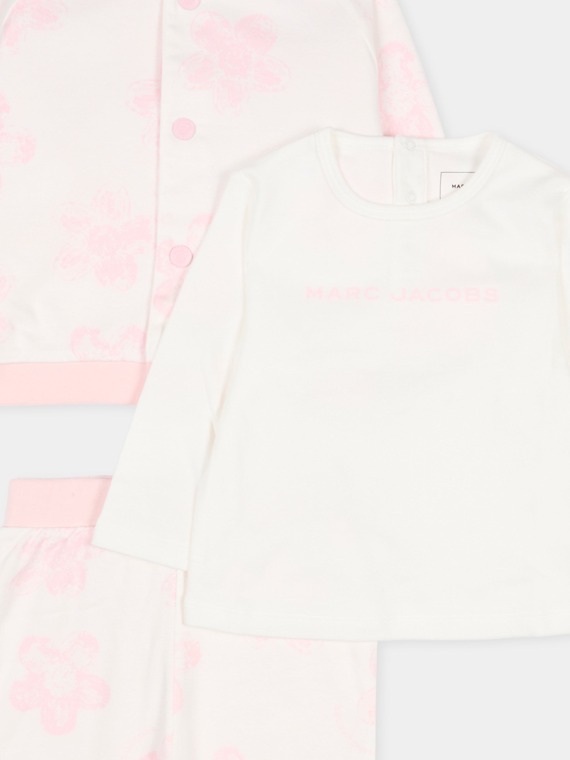 Completo reversibile rosa per neonata con fiori,Marc Jacobs,W60693 475