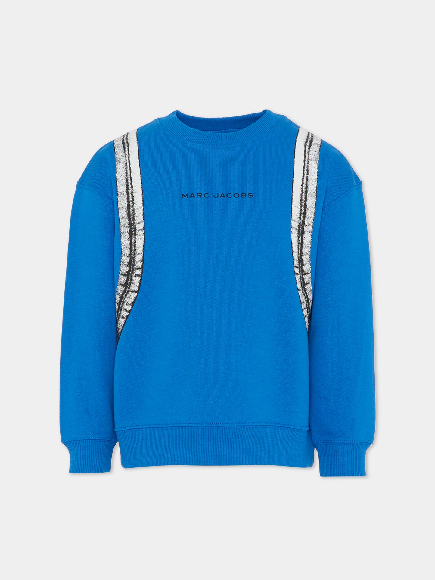 Felpa blu per bambino con stampa zaino,Marc Jacobs,W60698 872