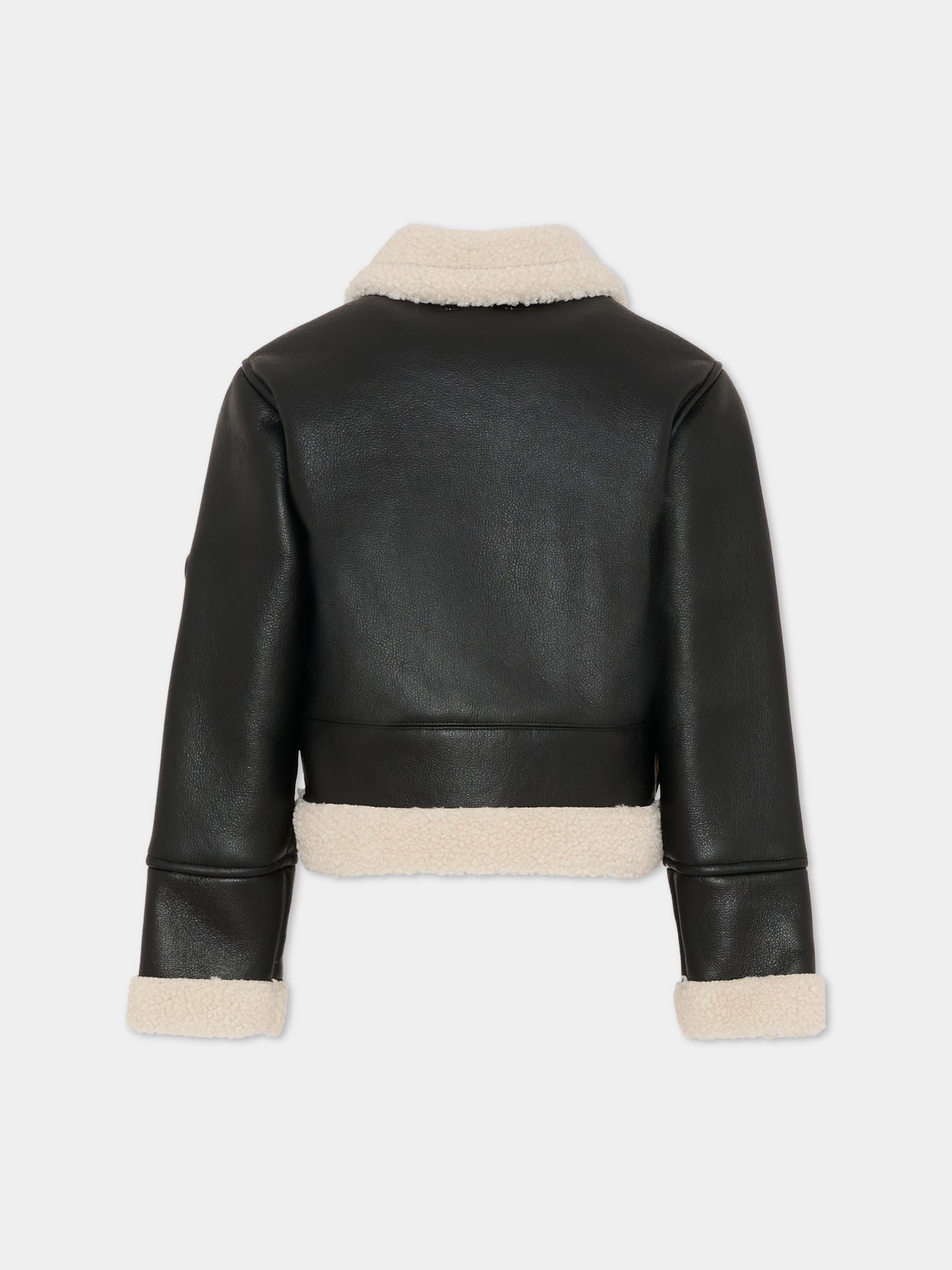 Ecopelliccia marrone per bambina con logo,Michael Kors,R30455 342