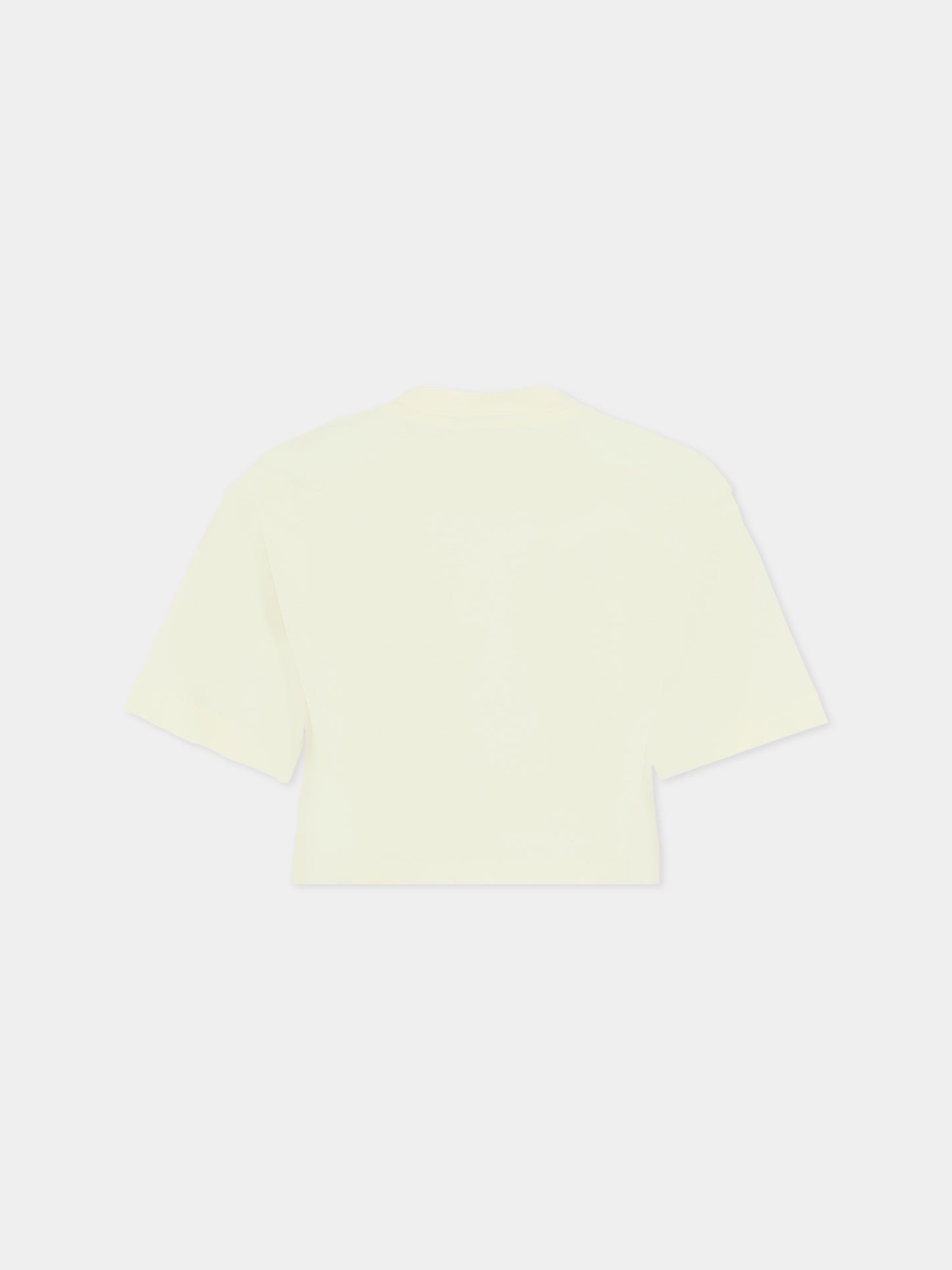 T-shirt crop avorio per bambina con logo,Michael Kors,R30499 117