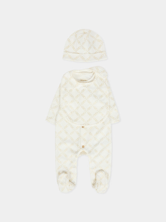 Set tutina avorio per neonata con logo,Michael Kors,R30503 117