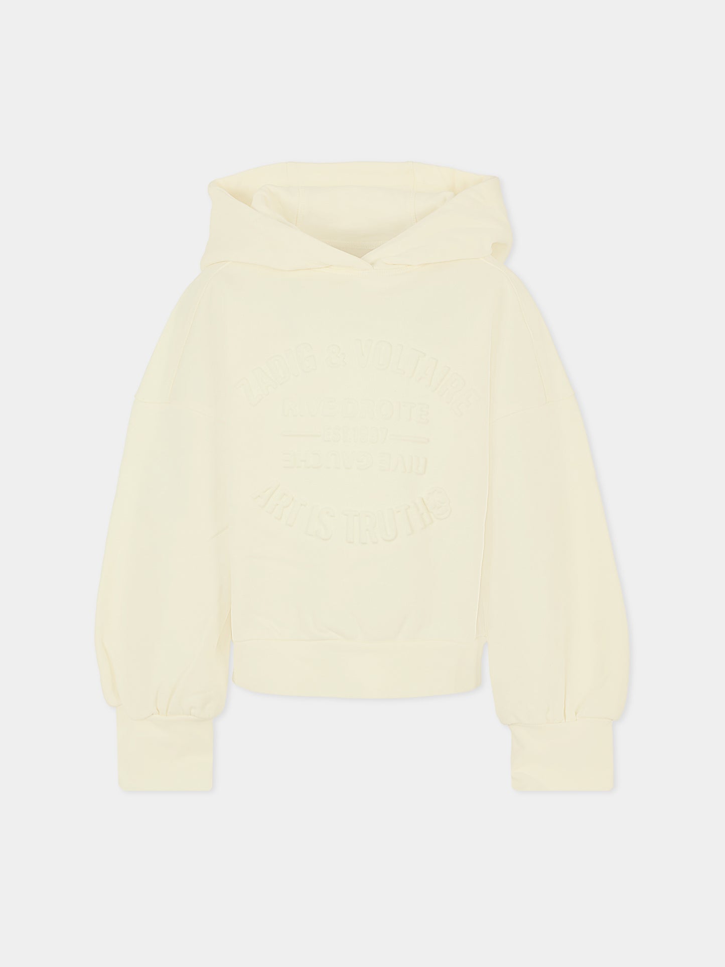Felpa avorio per bambina con logo,Zadig & Voltaire Kids,X60435 195
