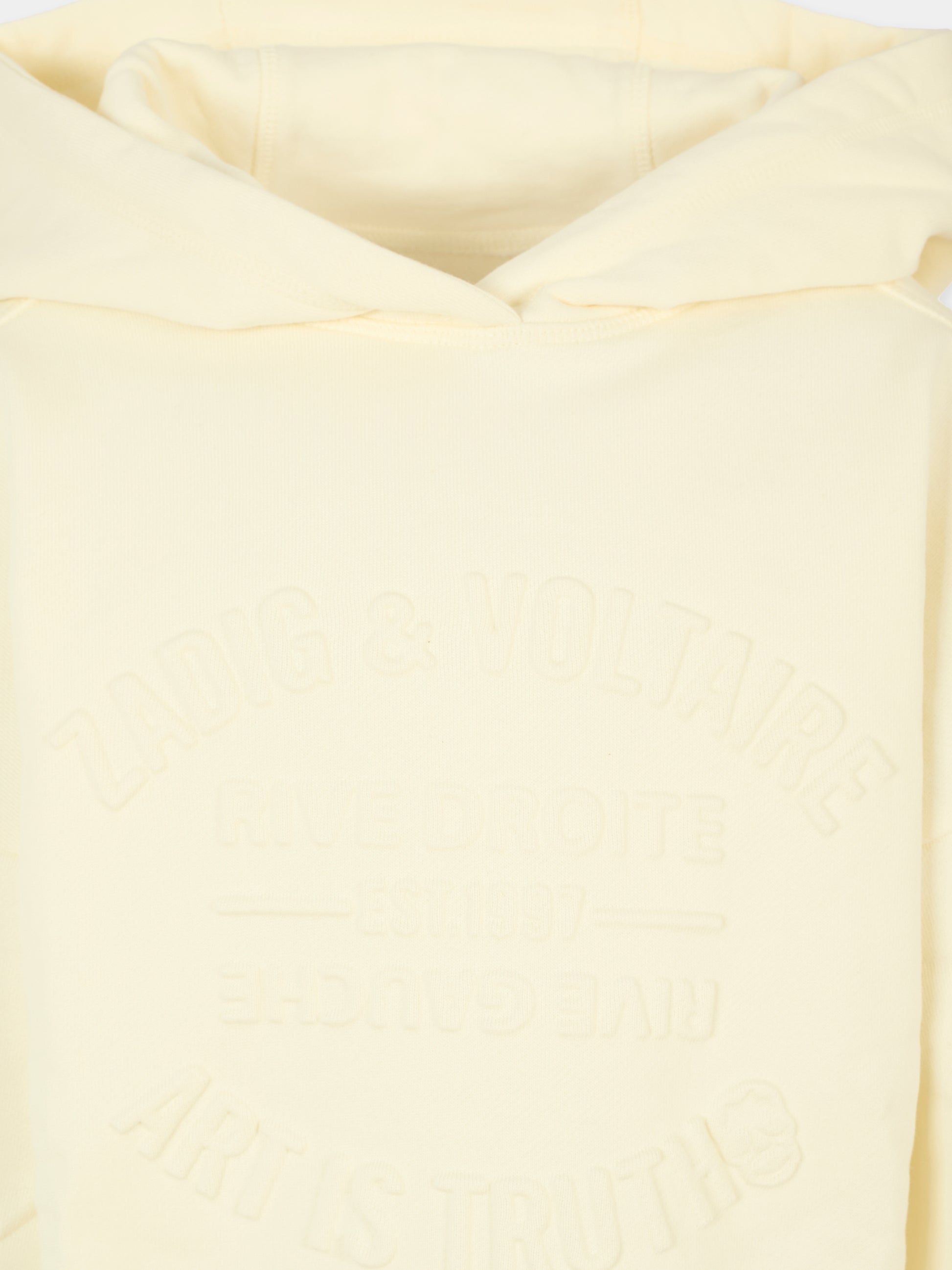 Felpa avorio per bambina con logo,Zadig & Voltaire Kids,X60435 195