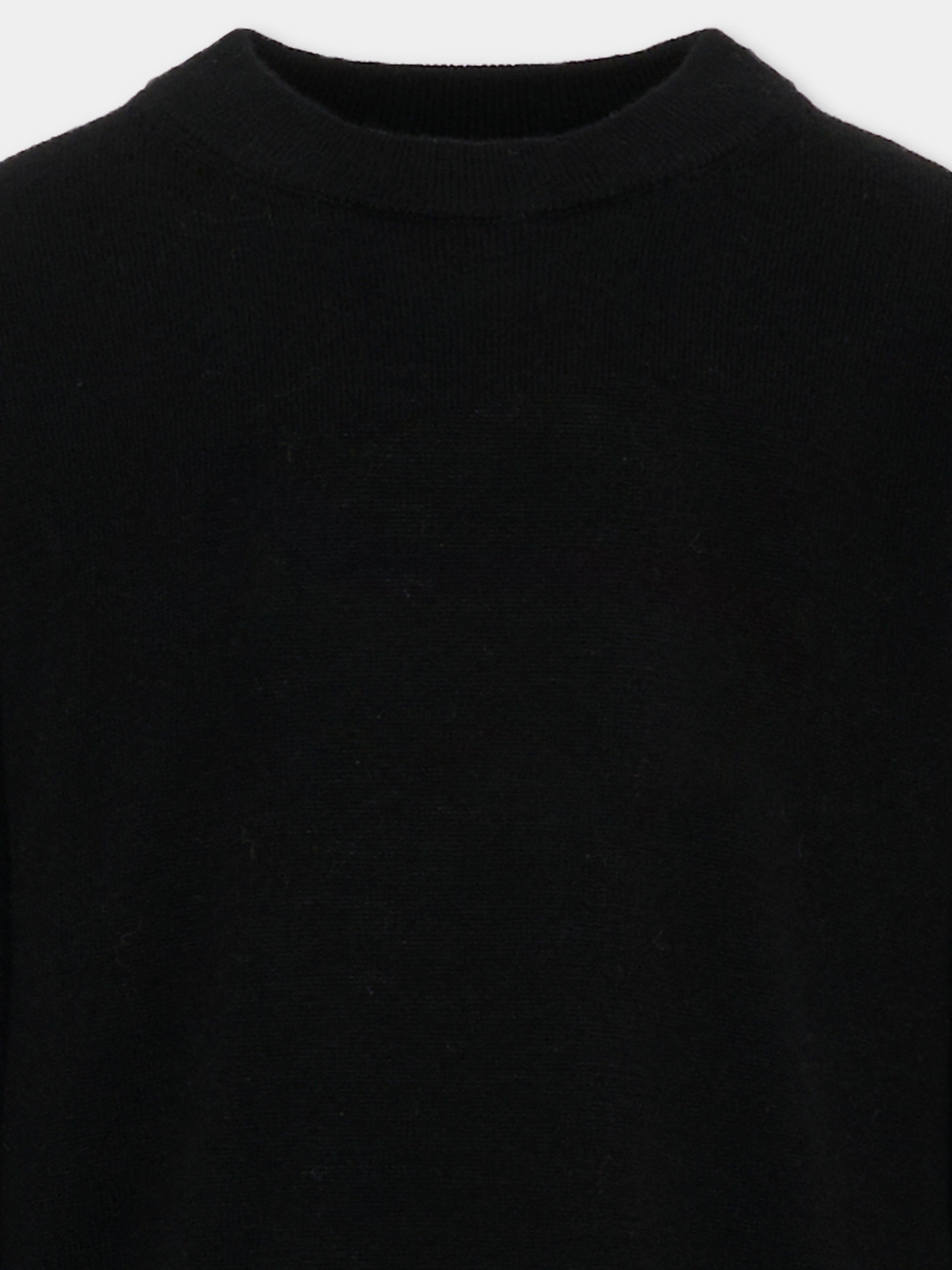 Maglione nero per bambini con logo,Zadig & Voltaire Kids,X60481 09B