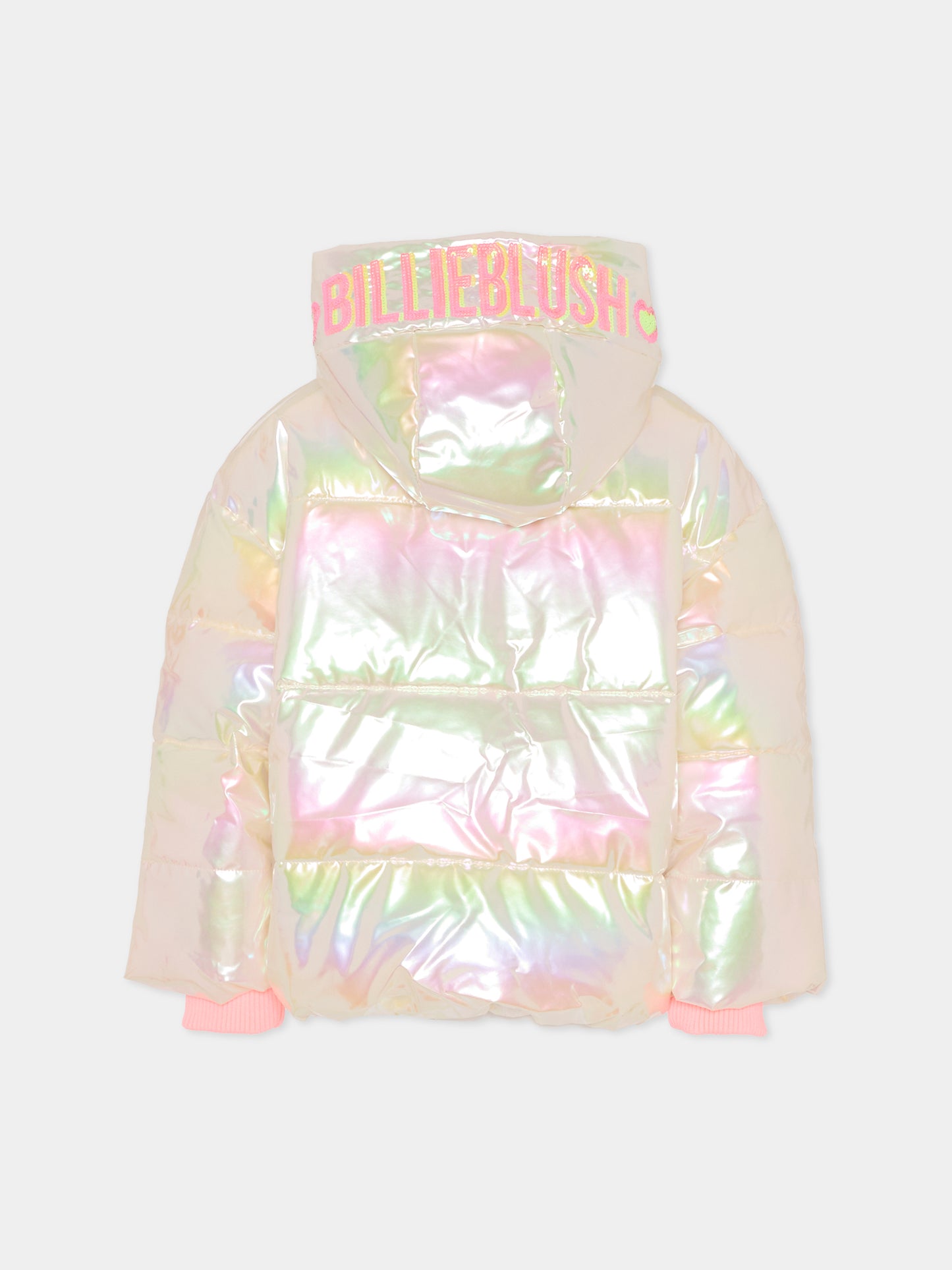 Piumino rosa per bambina con logo,Billieblush,U21598 Z41