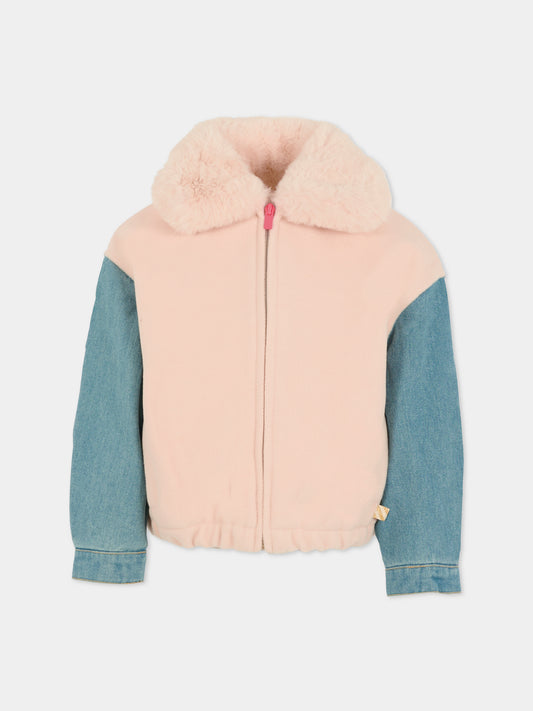 Giubbotto rosa per bambina con scritta,Billieblush,U21599 47V