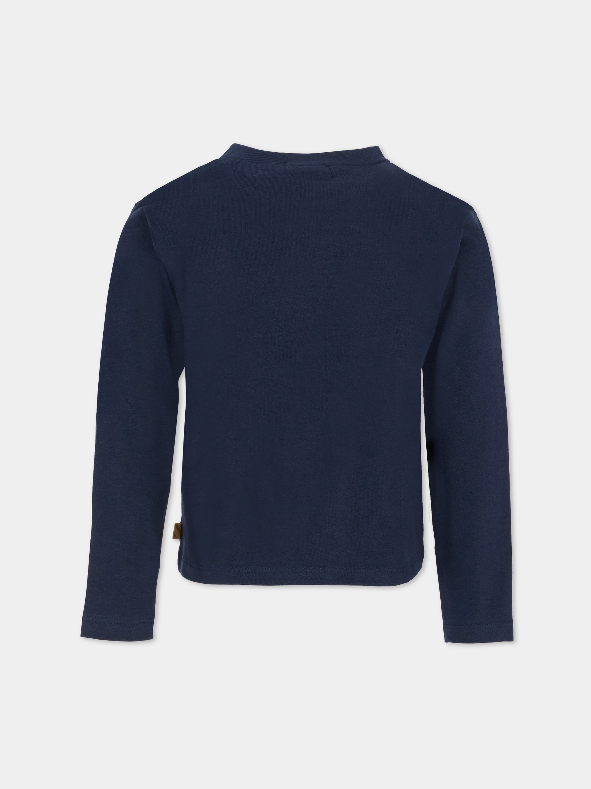 T-shirt blu per bambina con luna,Billieblush,U21609 85T