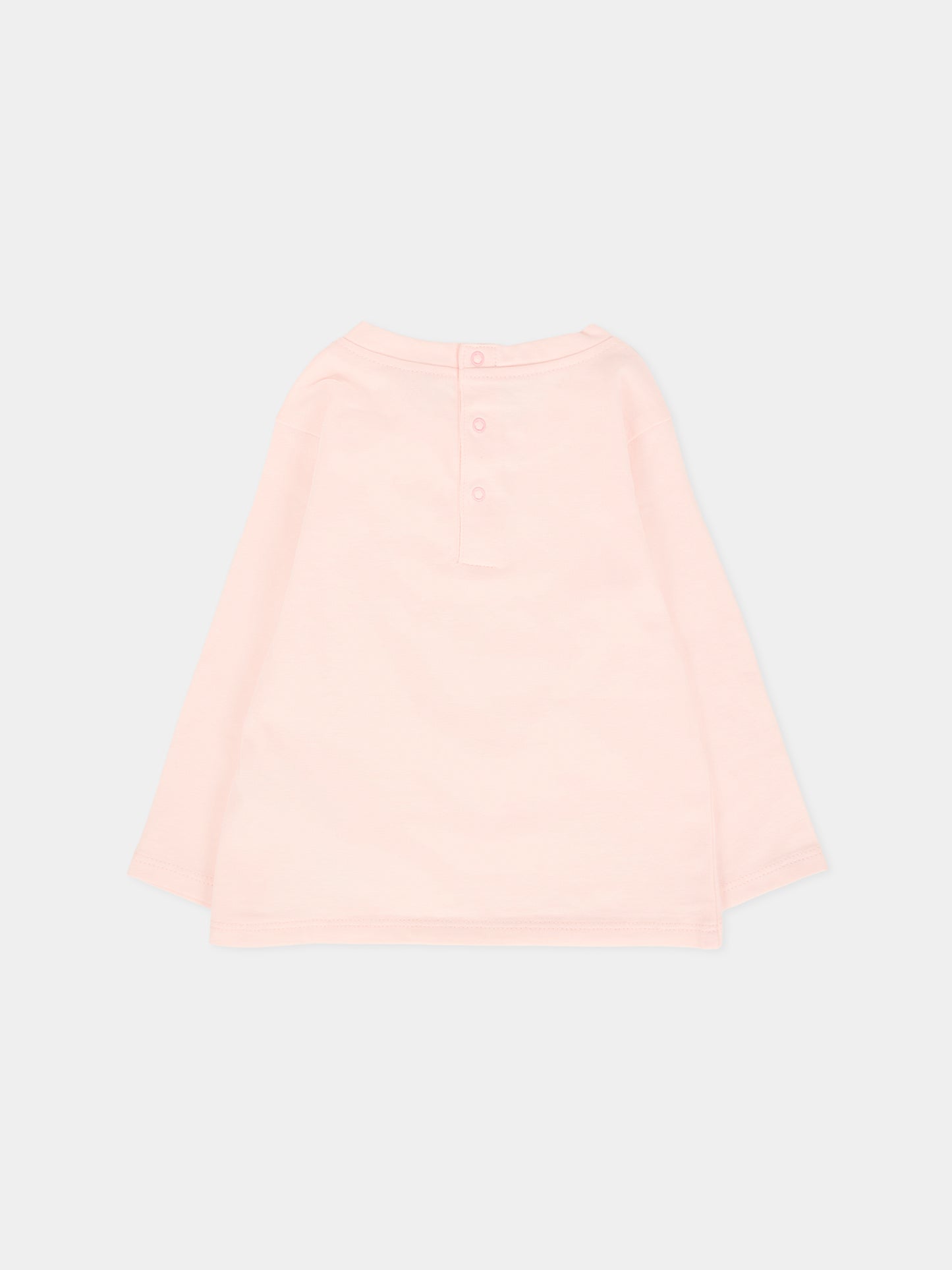 T-shirt rosa per neonata con stampa pecora,Billieblush,U21265 47V