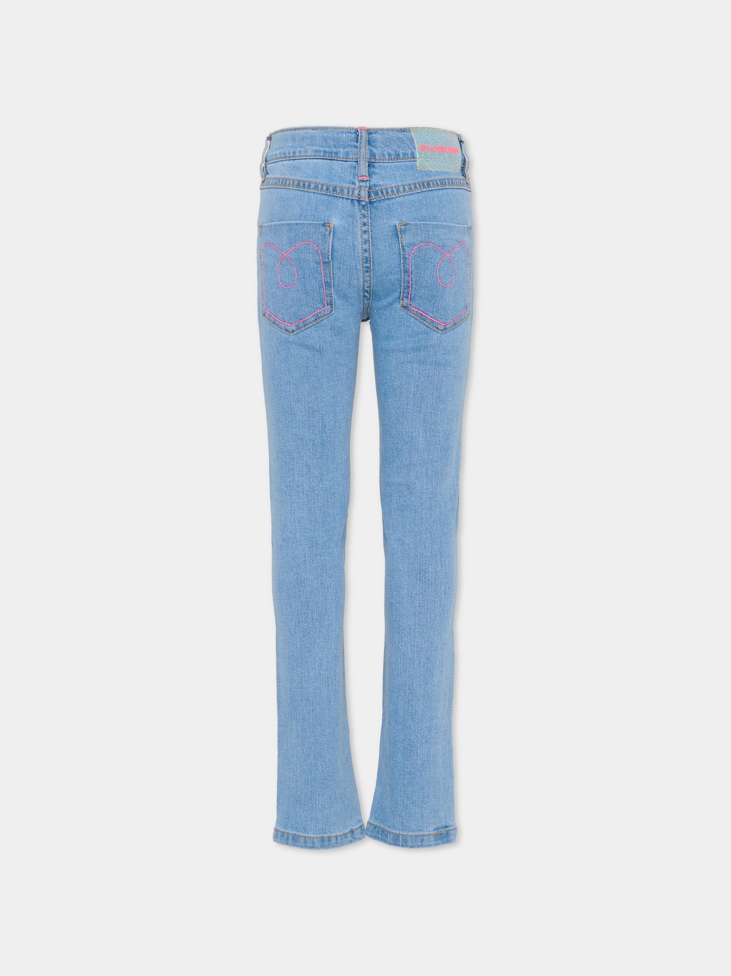 Jeans denim per bambina con pois,Billieblush,U21328 Z13