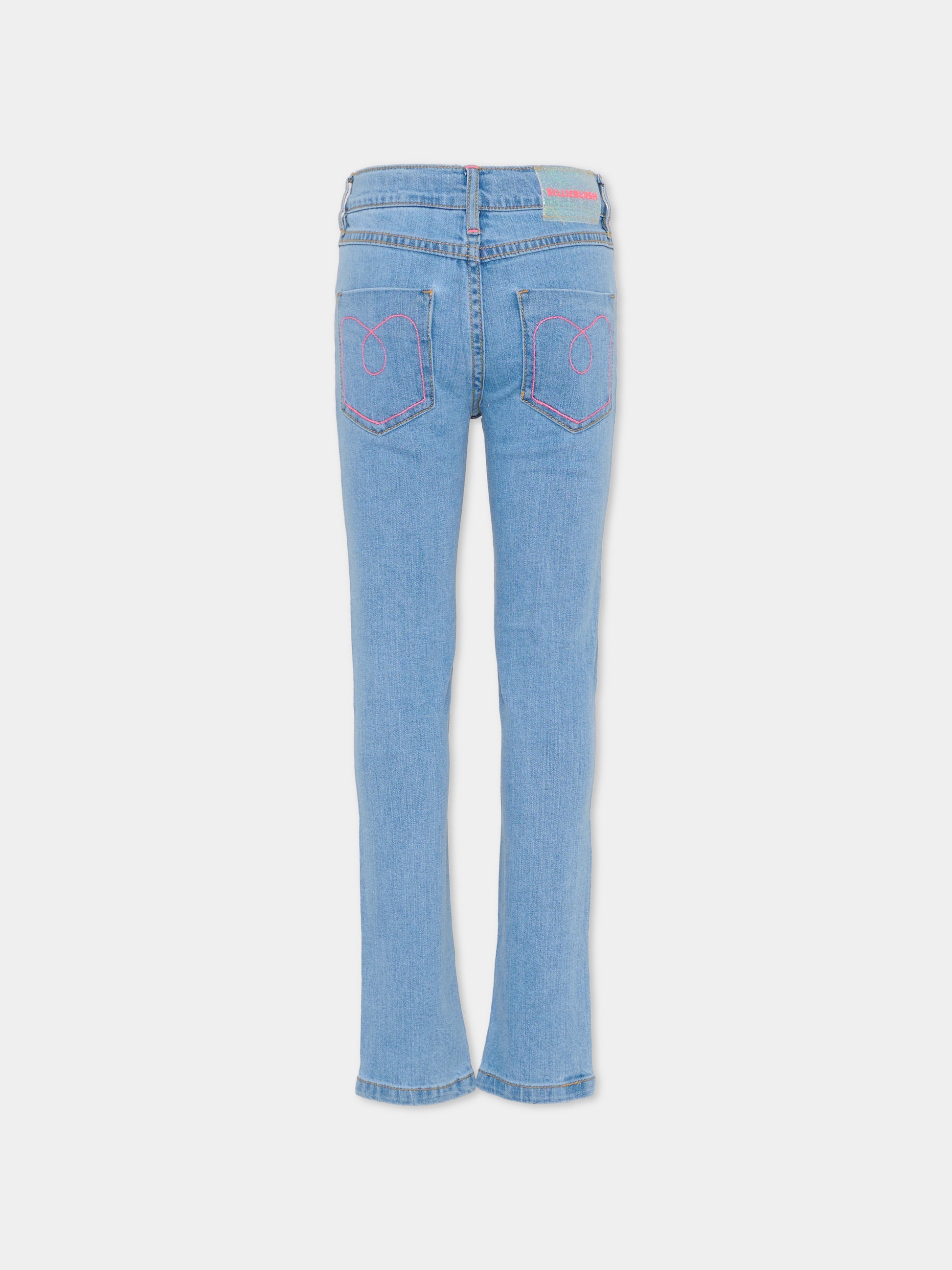 Jeans denim per bambina con pois,Billieblush,U21328 Z13