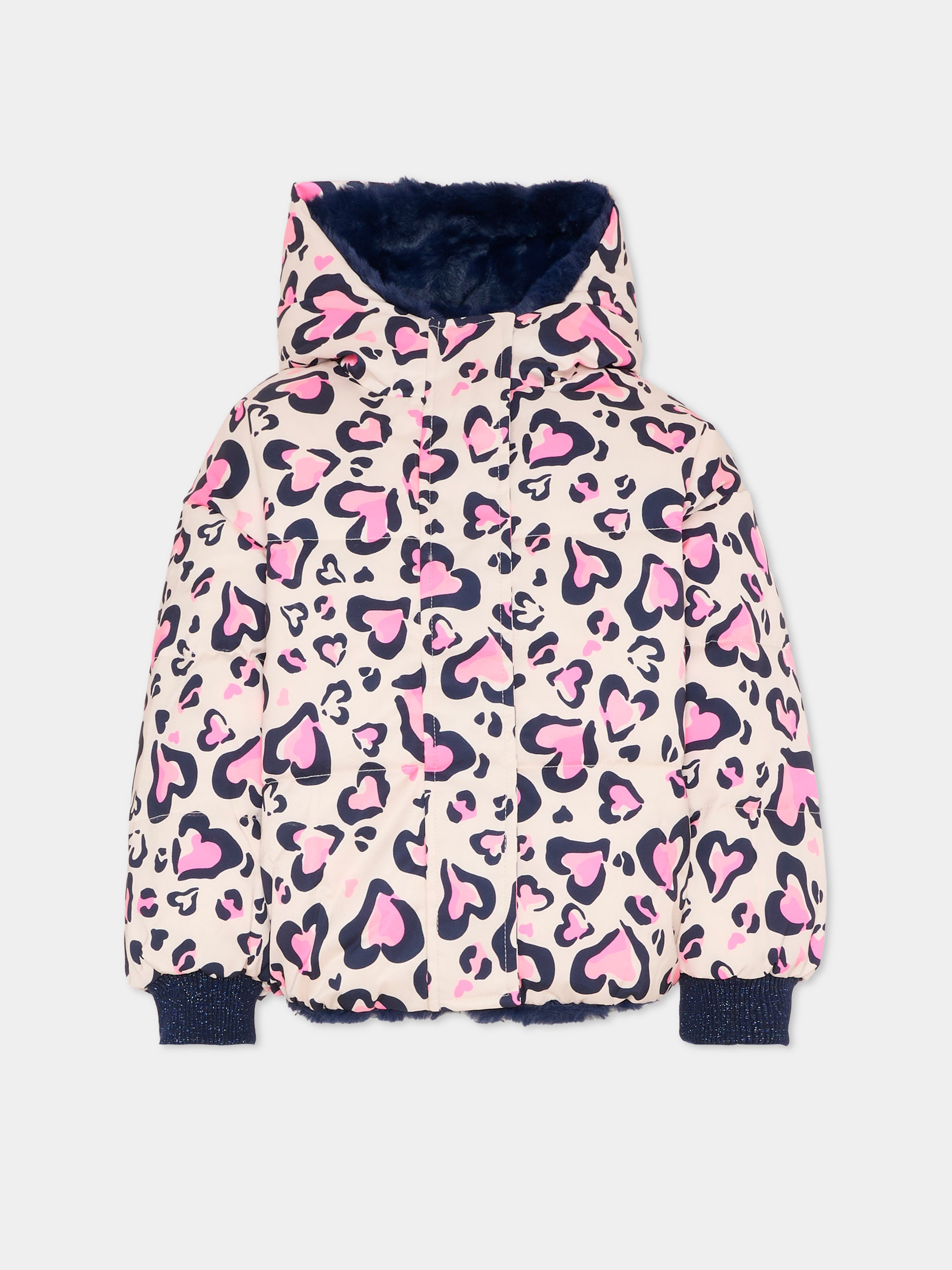 Pimino rosa reversibile per bambina con stampa cuori,Billieblush,U21355 47V