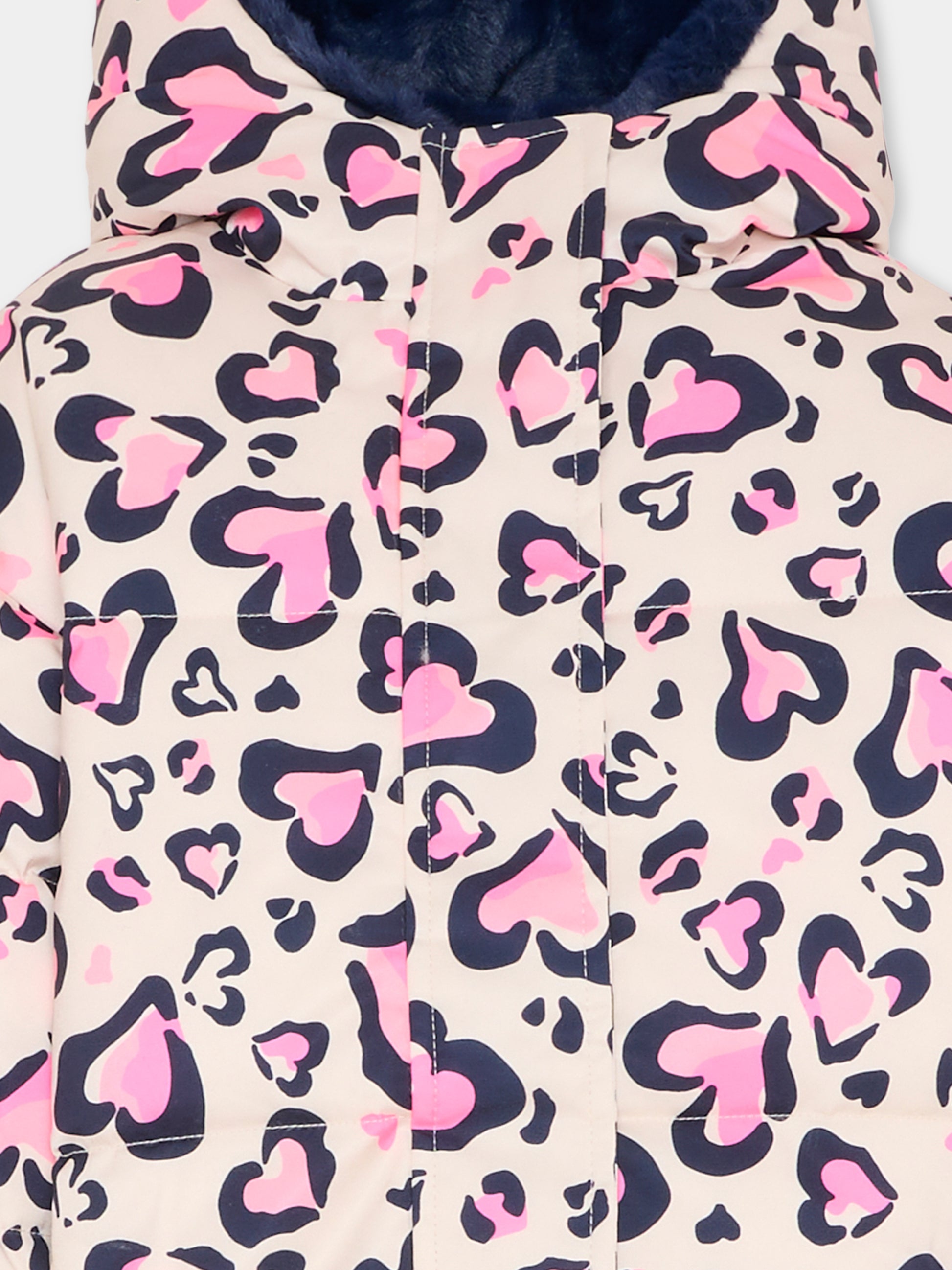 Pimino rosa reversibile per bambina con stampa cuori,Billieblush,U21355 47V