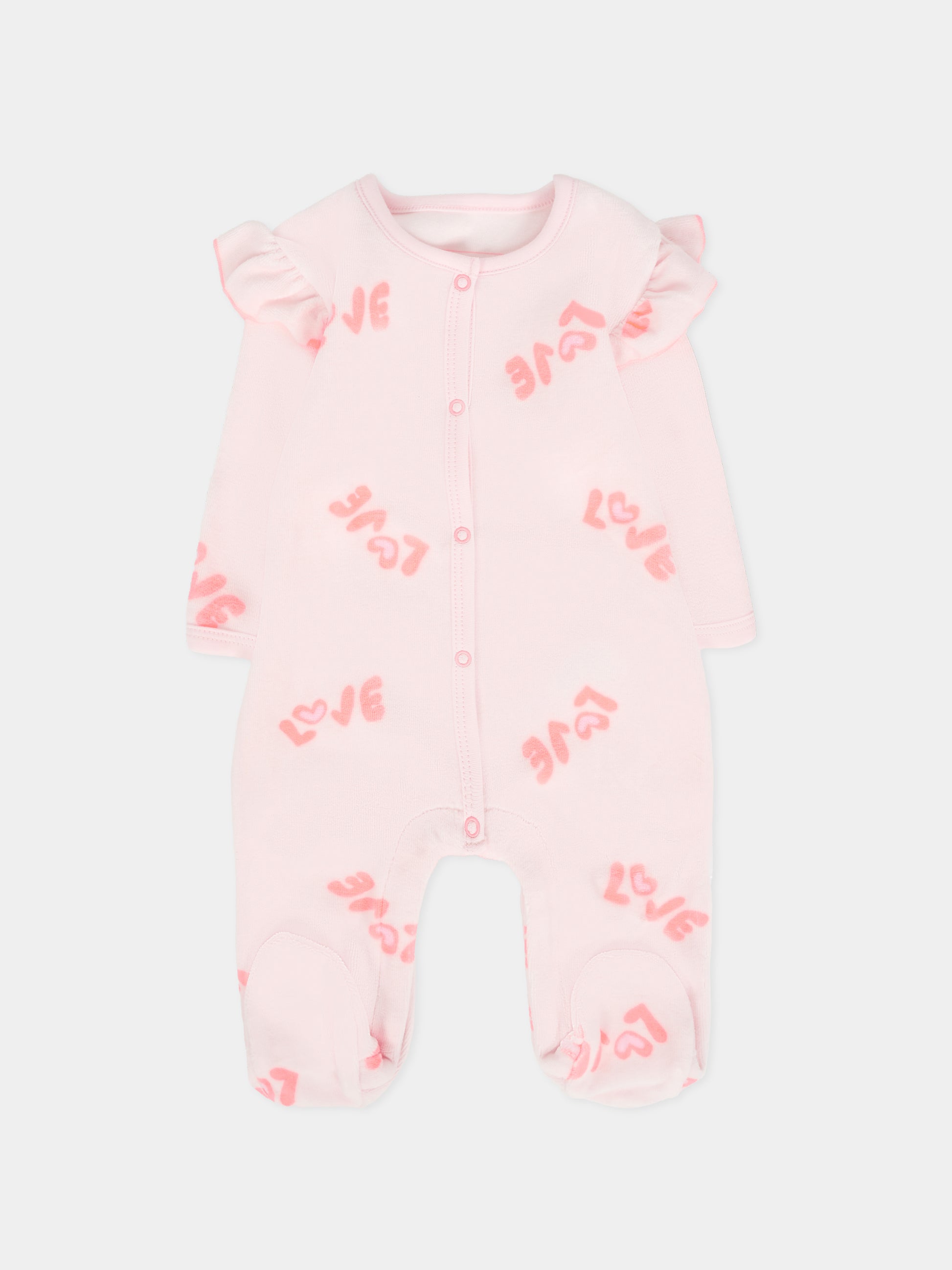Set tutina rosa per neonata con scritta all over,Billieblush,U21440 450