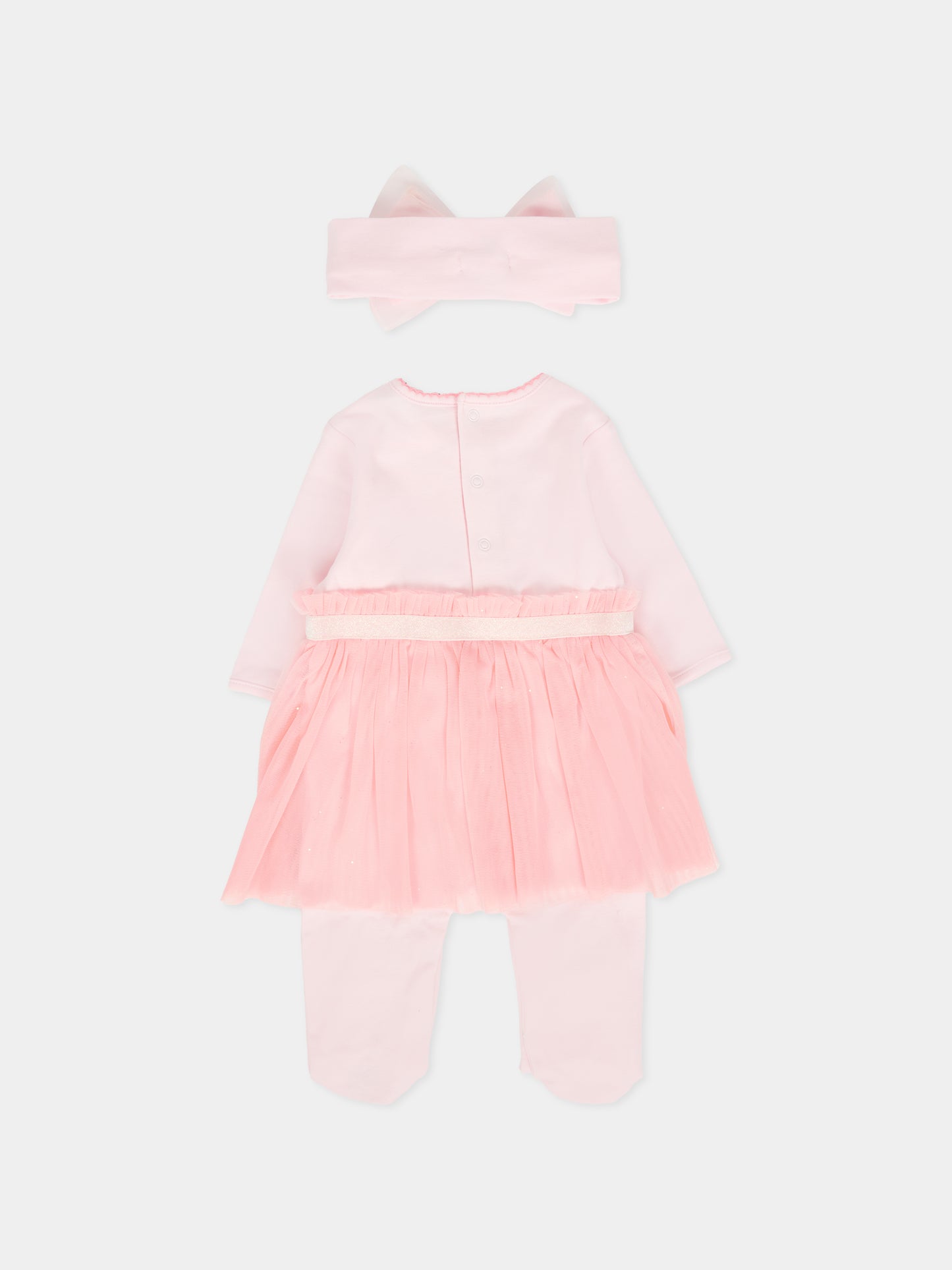 Set tutina rosa per neonata con gatto,Billieblush,U21443 450