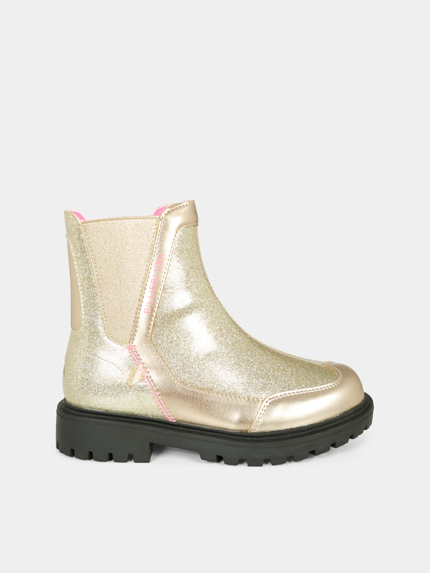 Stivali oro per bambina con logo,Billieblush,U21476 Z98