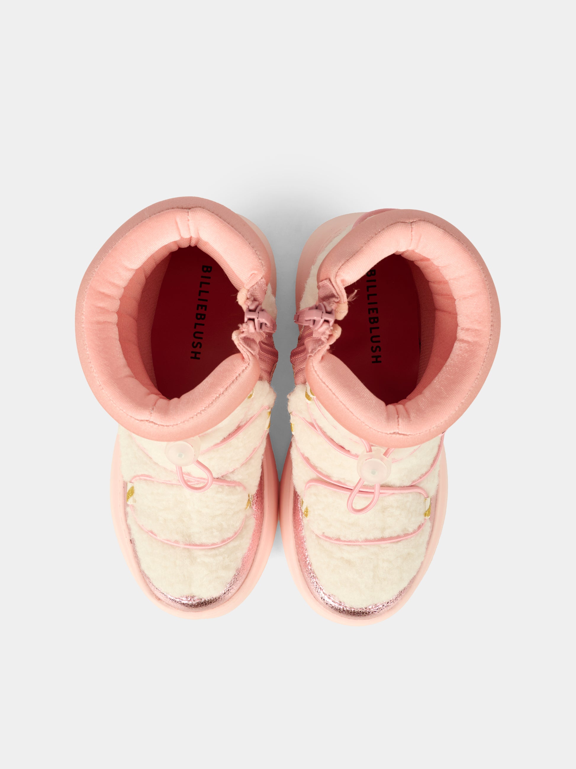 Stivali da neve rosa per bambina con logo,Billieblush,U21477 Z41