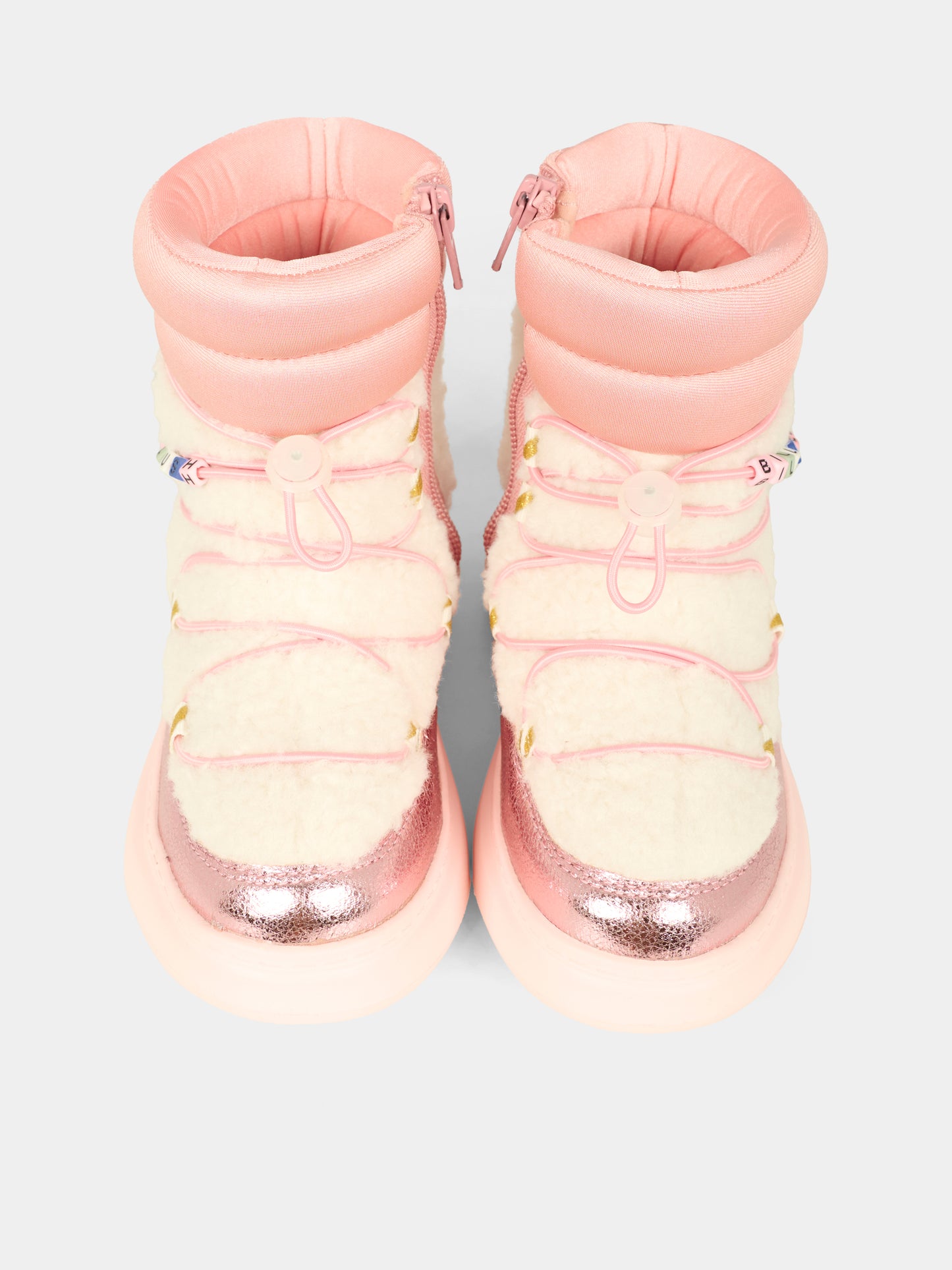 Stivali da neve rosa per bambina con logo,Billieblush,U21477 Z41