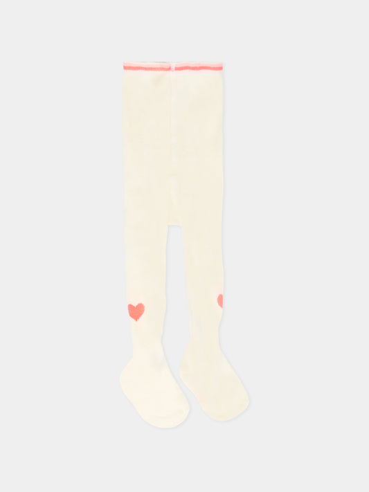 Collant avorio per neonata con cuori,Billieblush,U21487 121