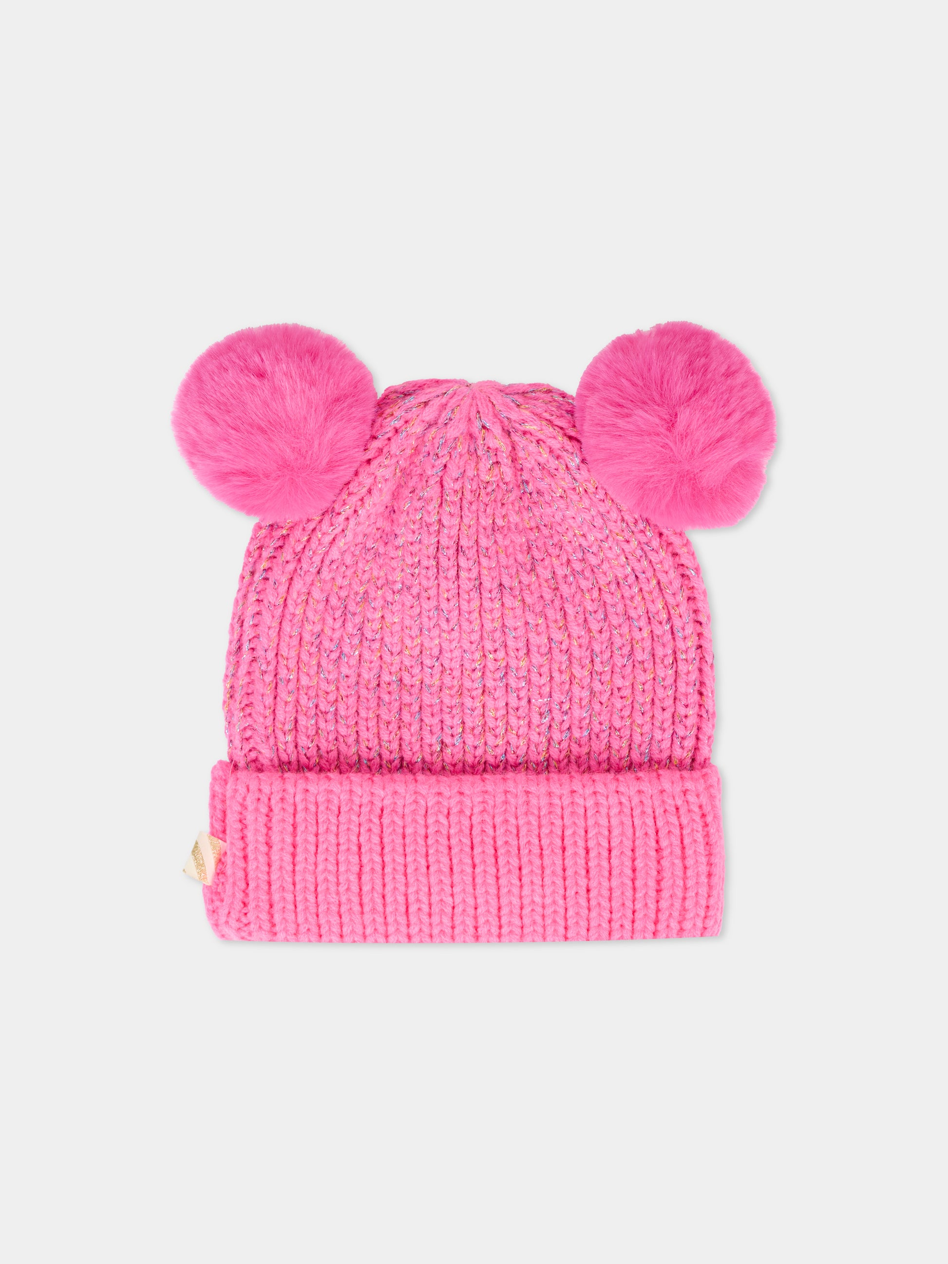 Berretto rosa per bambina con pompon,Billieblush,U21508 473