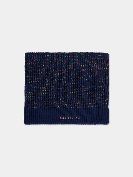 Sciarpa blu per bambina con logo,Billieblush,U21522 85T