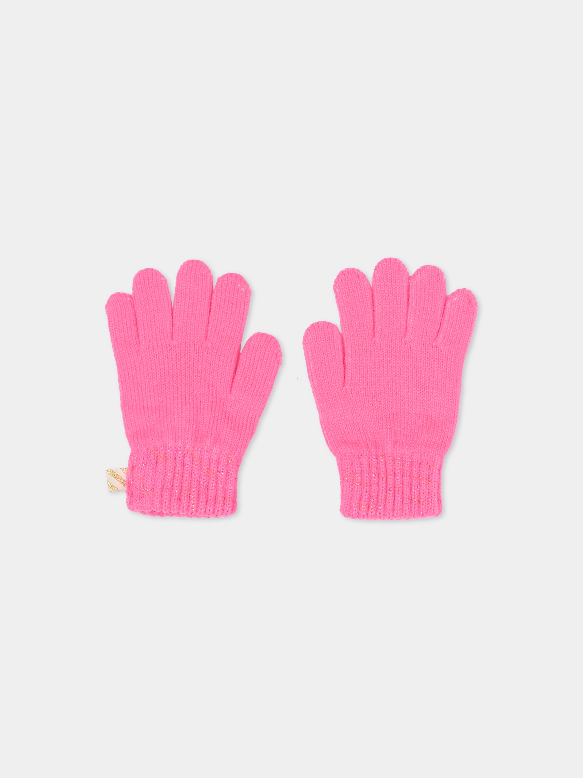 Guanti rosa per bambina con logo,Billieblush,U21526 473