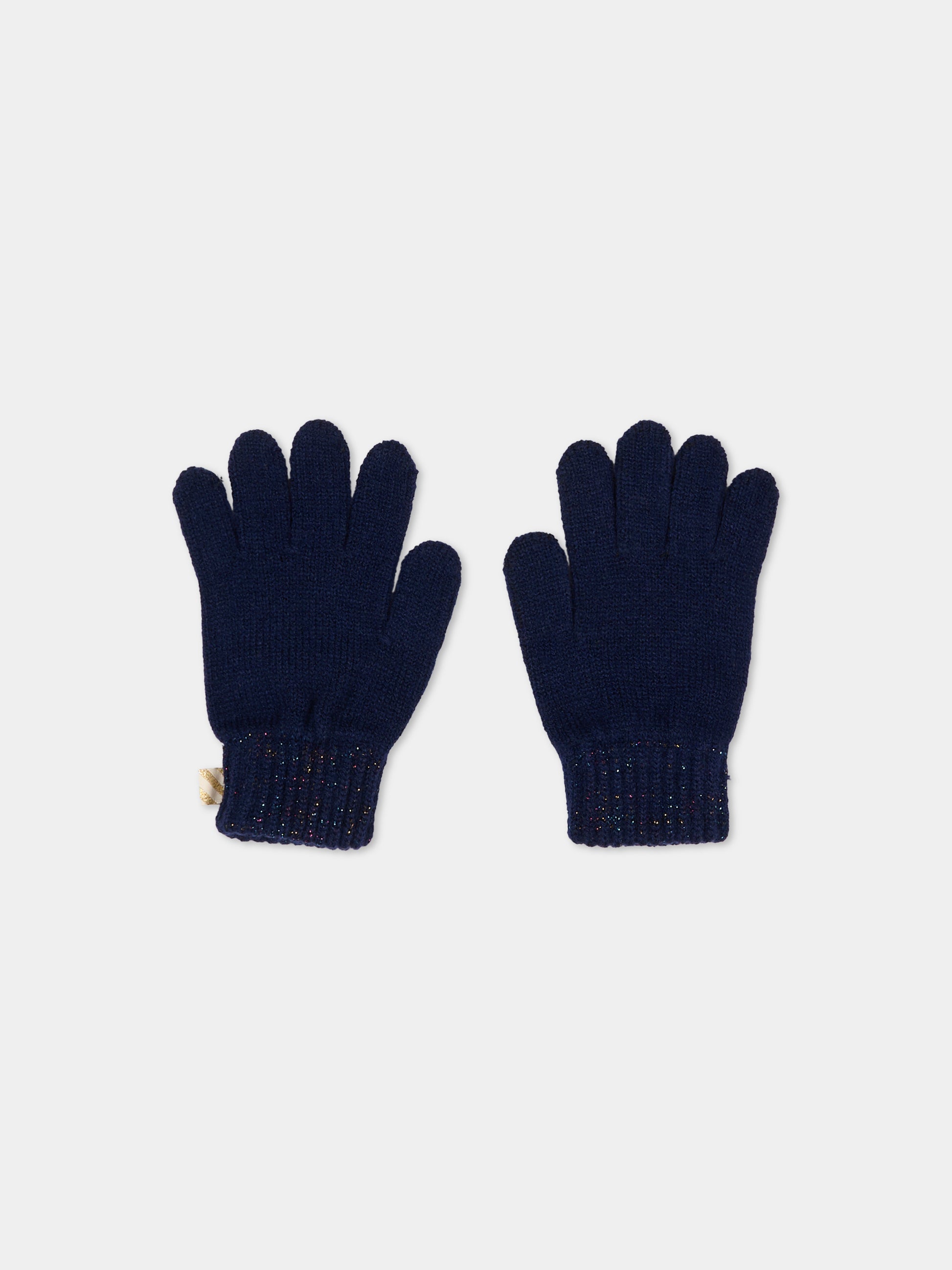 Guanti blu per bambina con logo,Billieblush,U21526 85T