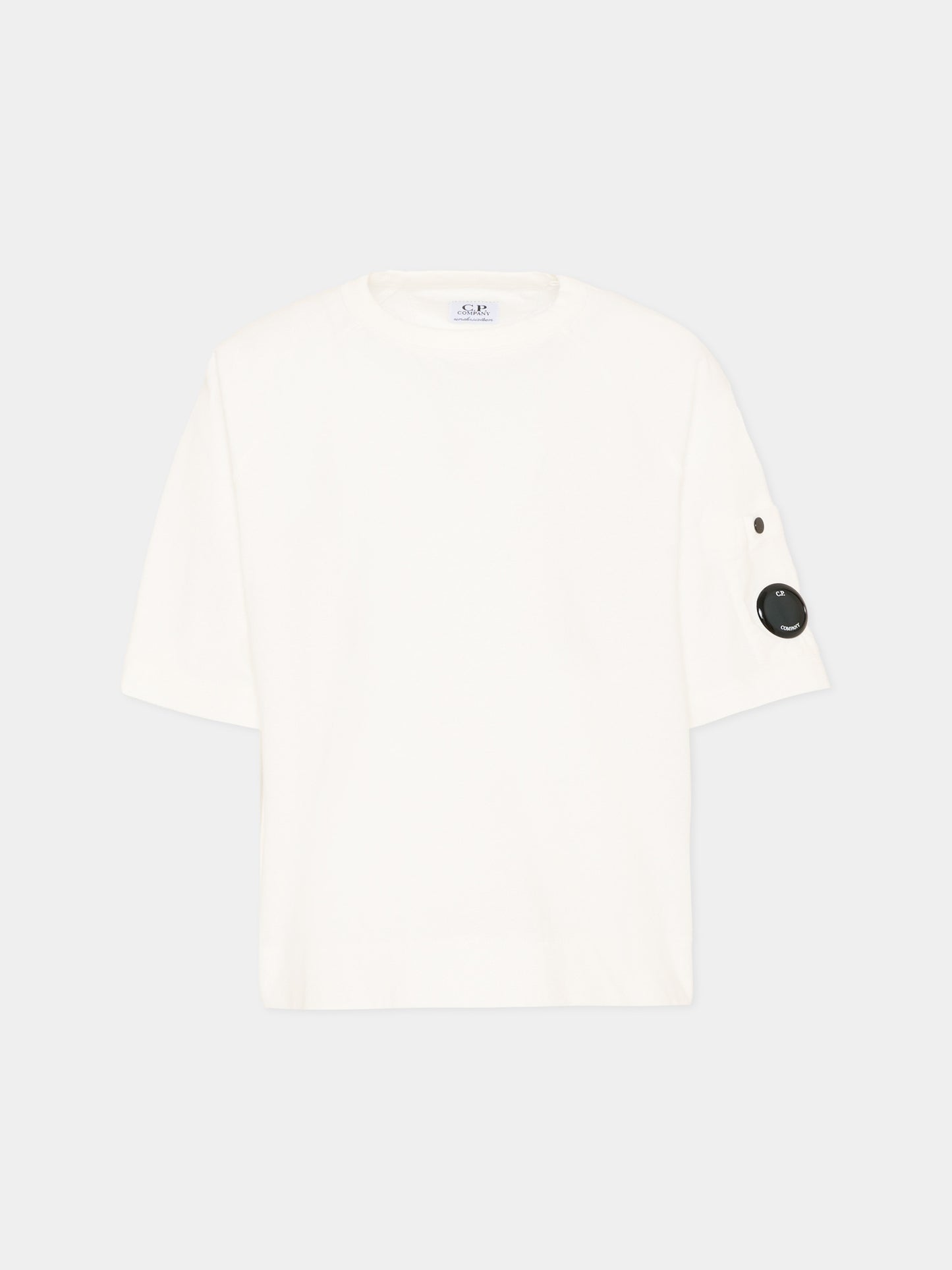 T-Shirt bianca per bambino con lente,C. P. Company,CUM00R LAA17 10135