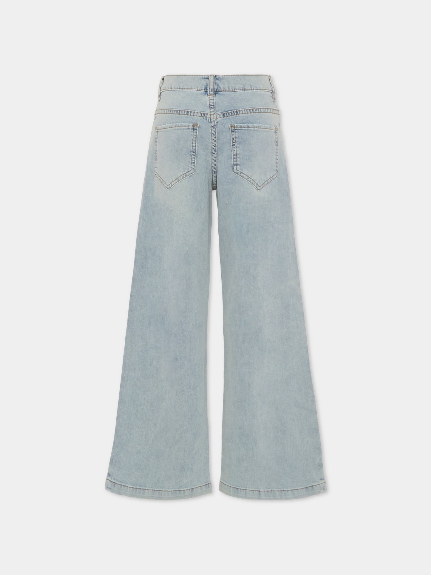 Jeans azzurro per bambina con logo,Pinko,KFPA031.C.DS057.D812