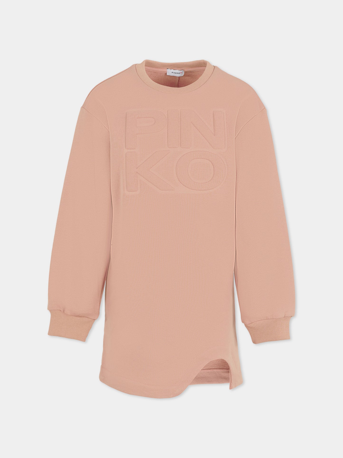 Pink dress for girl with logo