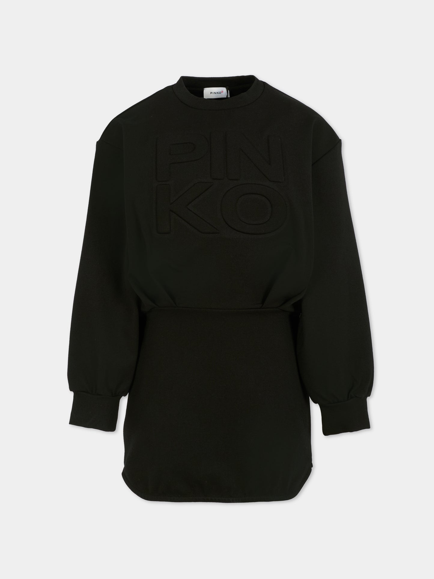 Black dress for girl with logo