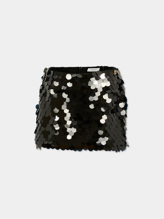 Black skirt for girl with sequins