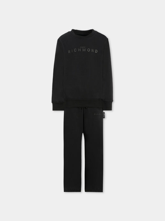 Completo nero per bambino con logo,Richmond,RBA25006CF BLACK