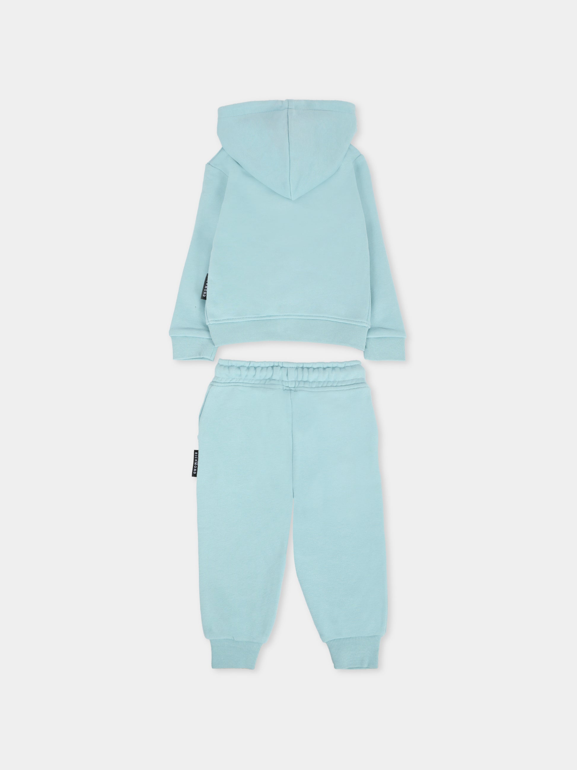 Completo azzurro per neonato con logo,Richmond,RIA25007CF FORGET ME NOT