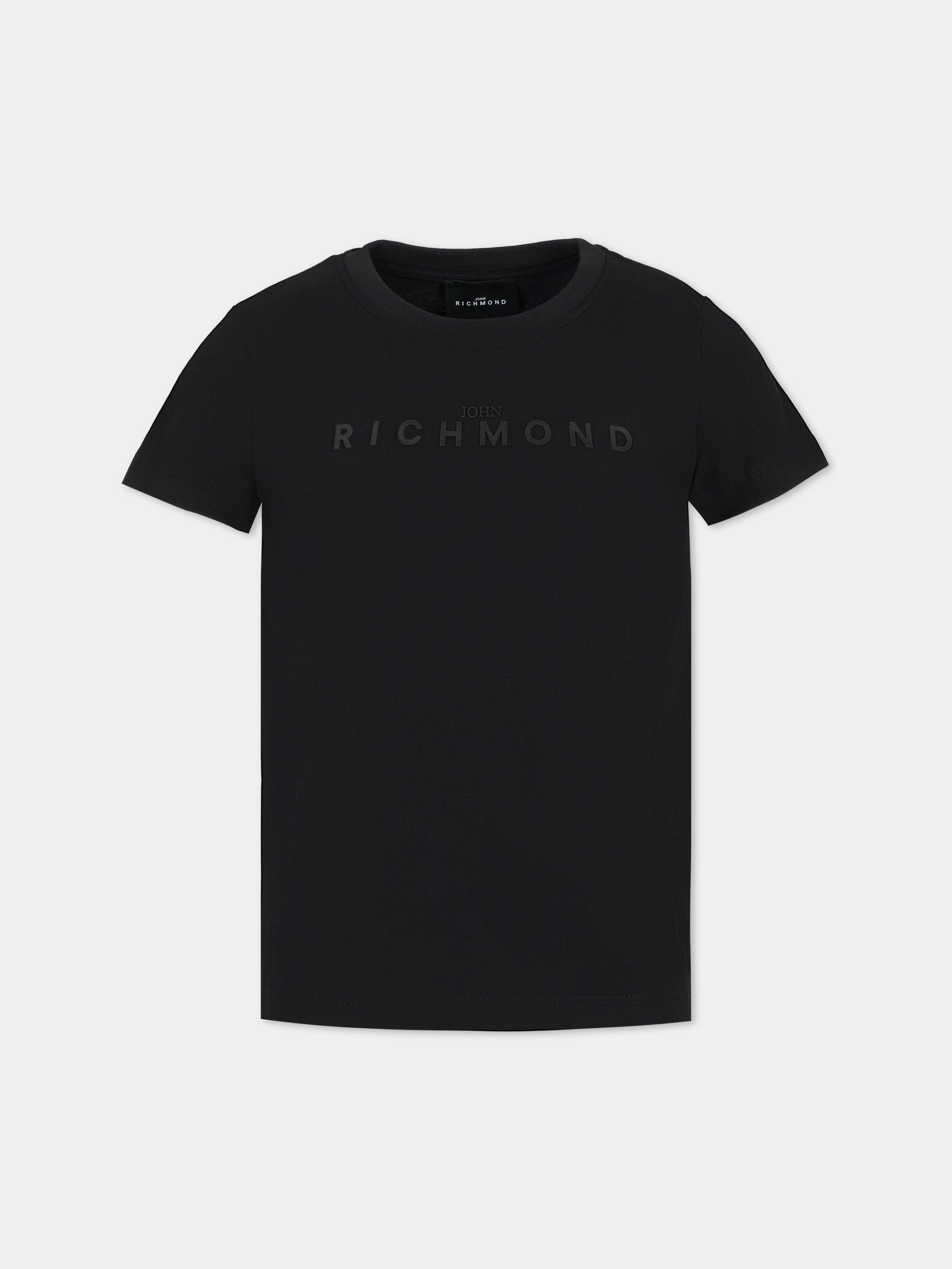 T-shirt nera per bambini con logo nero,Richmond,RBA25009TS BLACK