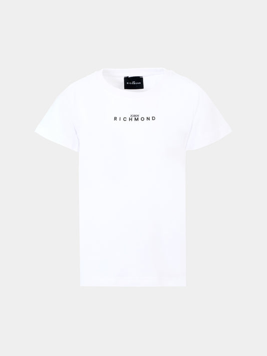 White t-shirt for kids with logo